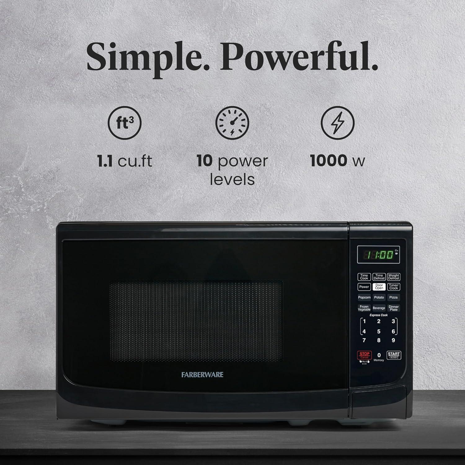 Farberware Farberware Countertop Microwave .7 Cu. Ft. 700-Watt Compact Microwave Oven FMO07ABTBKA