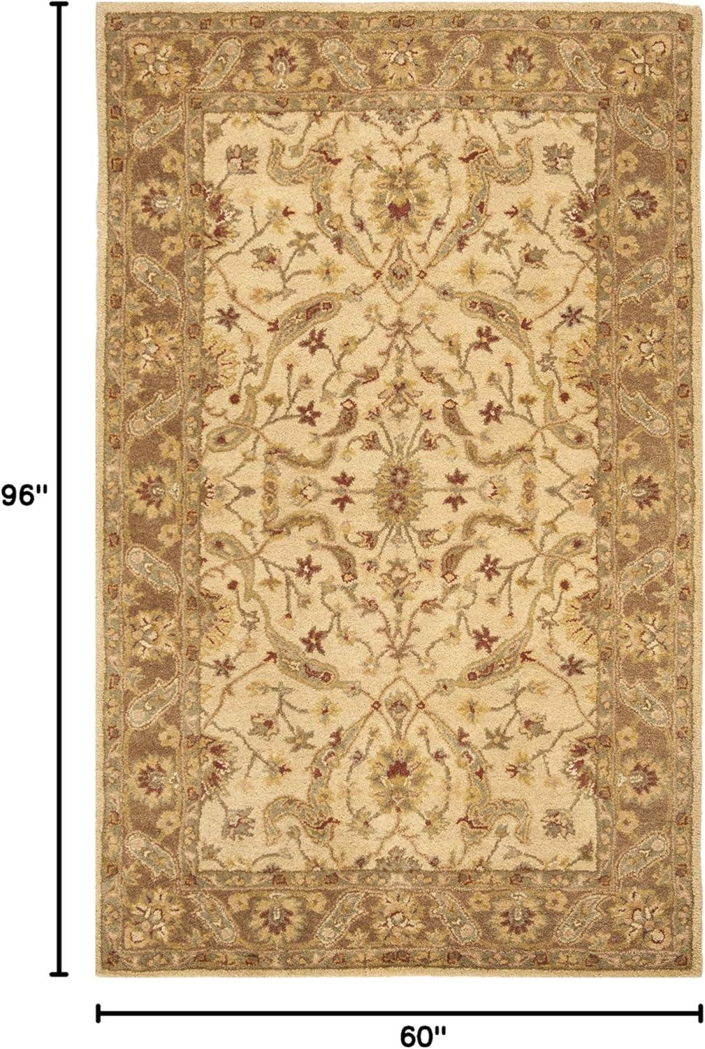 Antiquity AT311 Hand Tufted Area Rug - Ivory/Brown - 5'x8' - Safavieh.