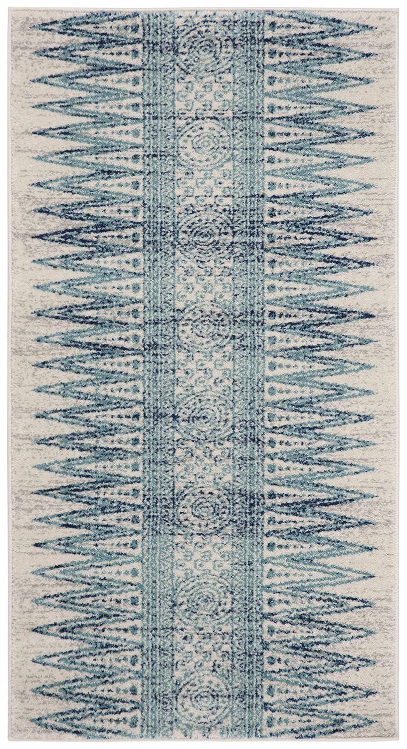 Evoke EVK226 Power Loomed Indoor Accent Rug - Ivory/Turquoise - 2'2"x4' - Safavieh