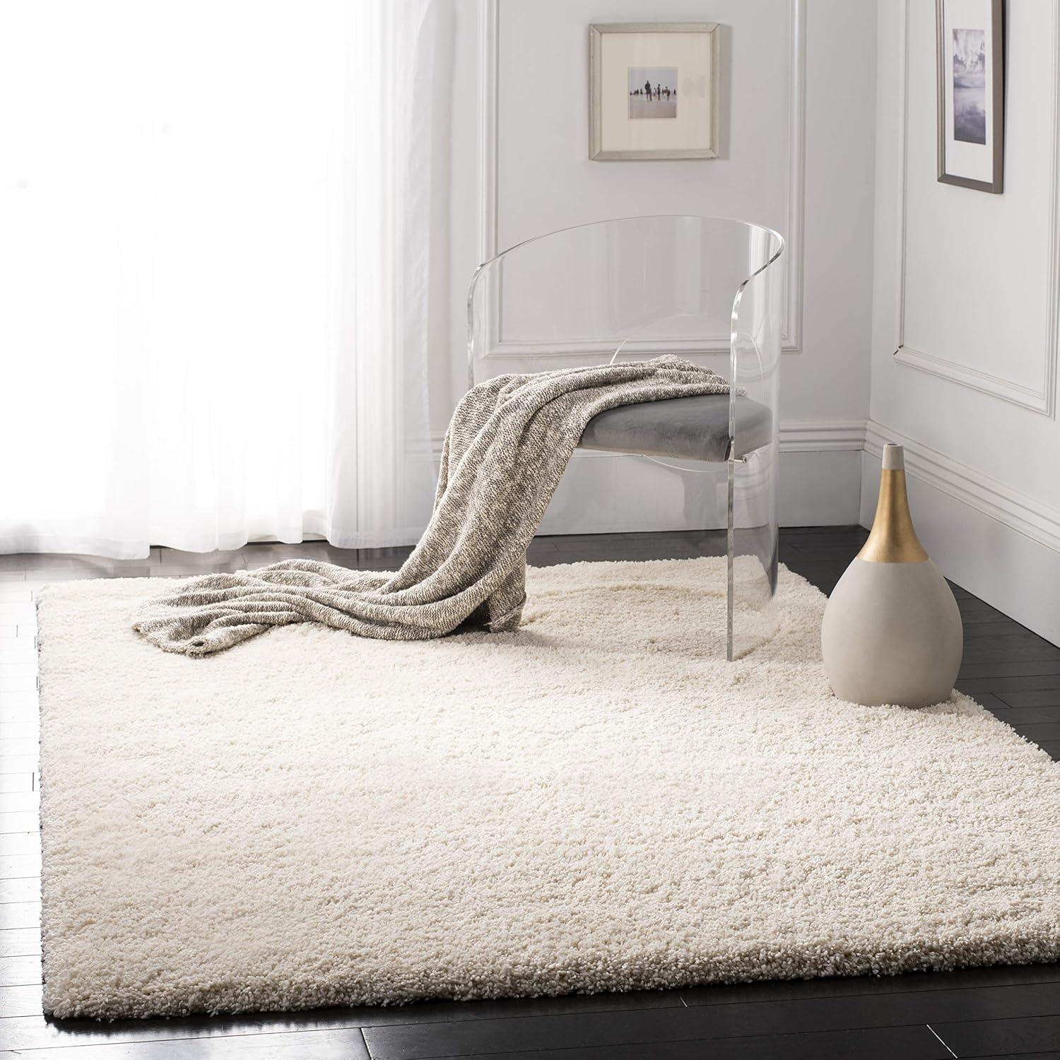 Shag SG151 Power Loomed Indoor Area Rug - Ivory - 5'3"x7'6" - Safavieh.