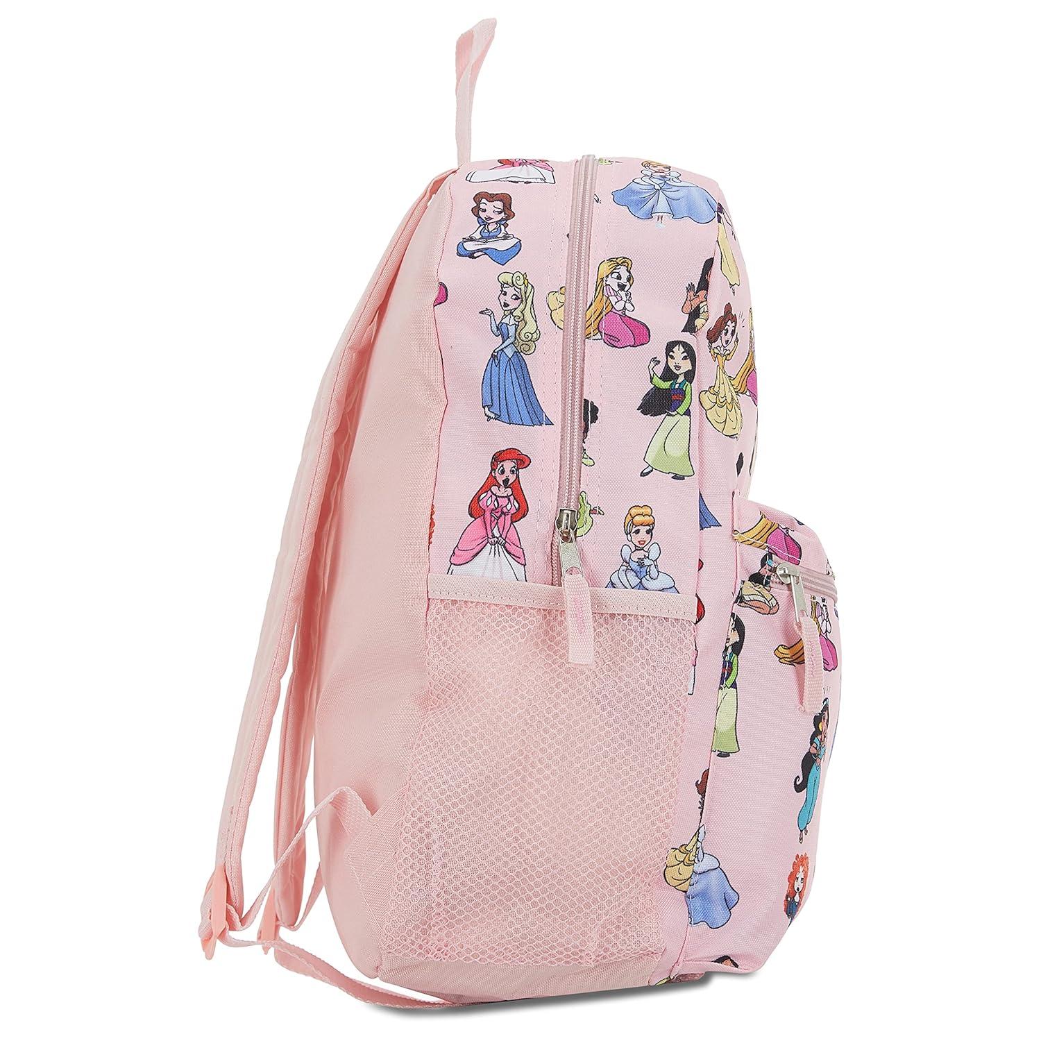 Disney Princess Mochila de 16" con Estampado Integral para Niña Rosa