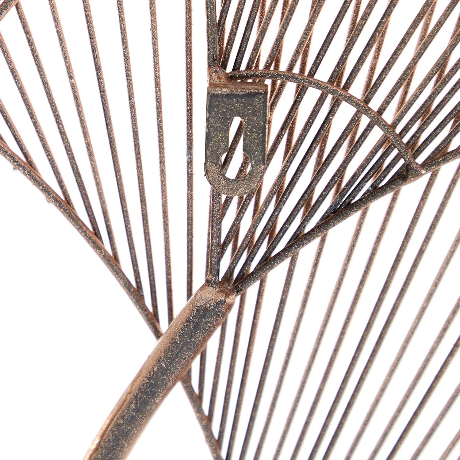 Deco 79 Metal Floral Home Wall Decor Ginkgo Leaf Wire Wall Sculpture, Wall Art 35" x 1" x 34", Copper