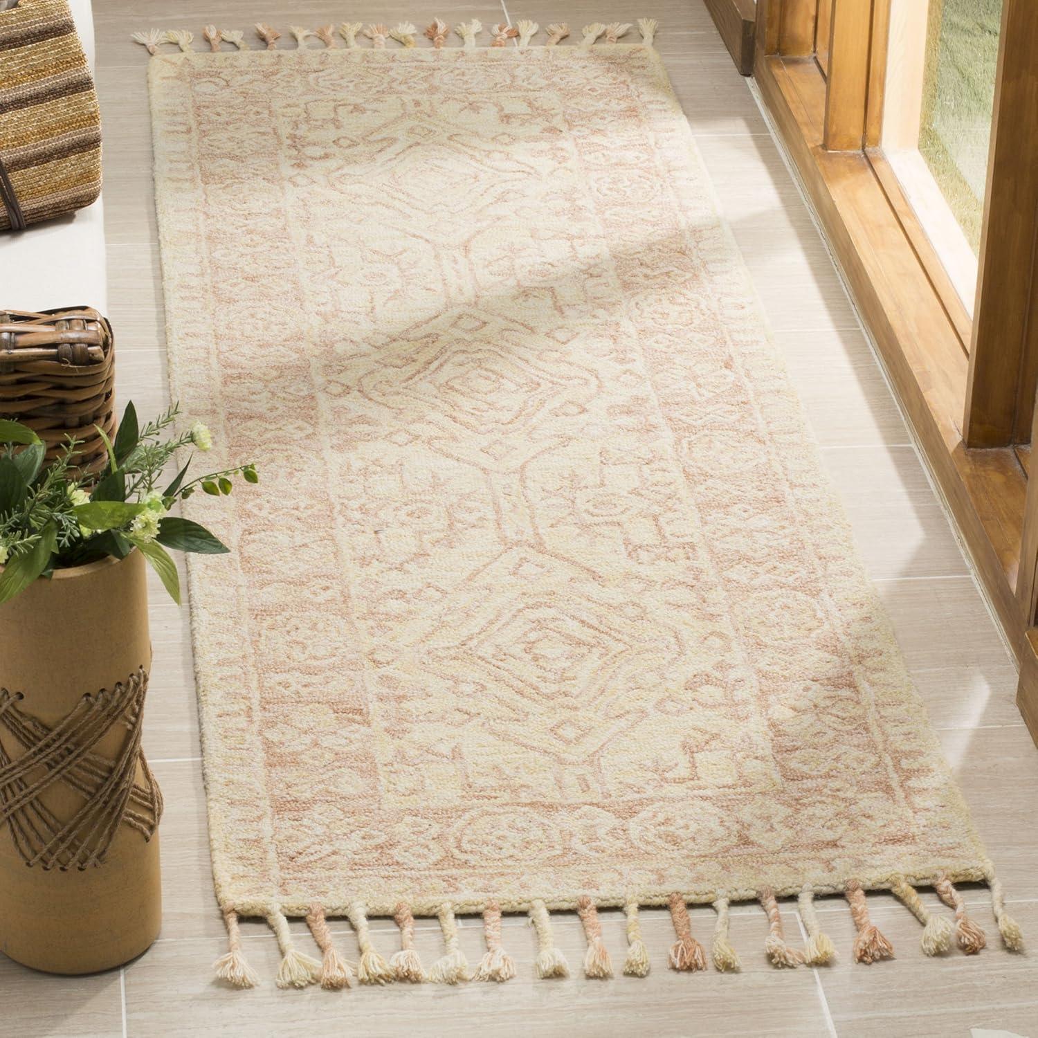 Aspen APN225 Hand Tufted Runner Rug - Ivory/Blush - 2'3"x7' - Safavieh.