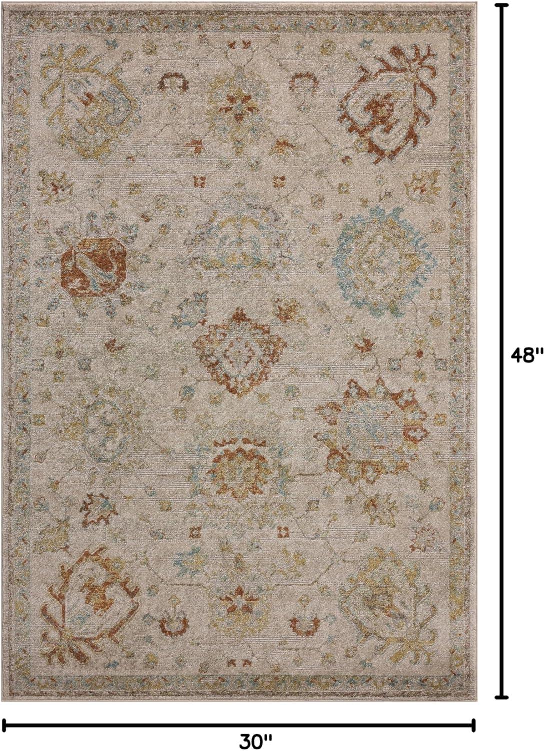 Mona Oatmeal Multi 2'-6" x 4'-0" Synthetic Accent Rug