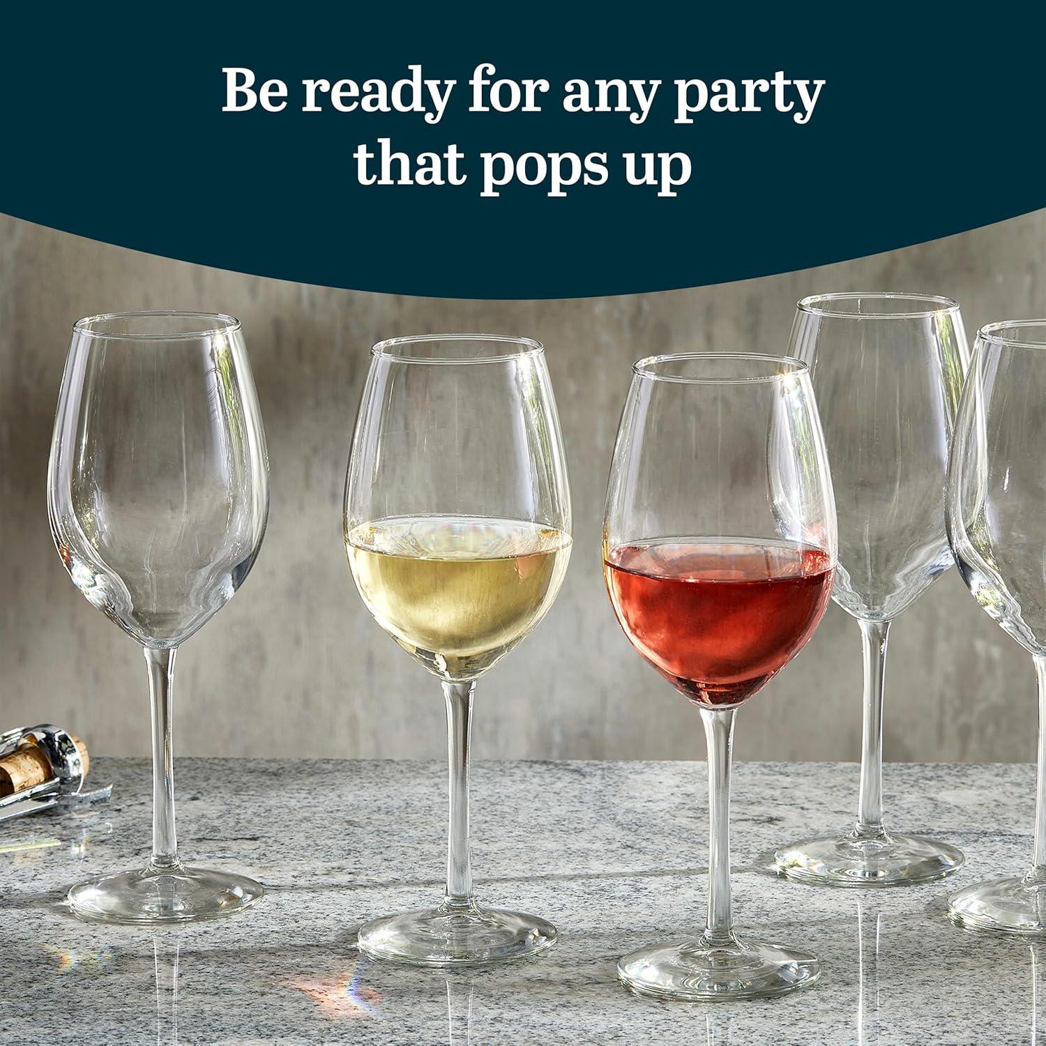 Libbey Entertaining Essentials All Purpose Wine Glasses, 17 ounce, Set of 6