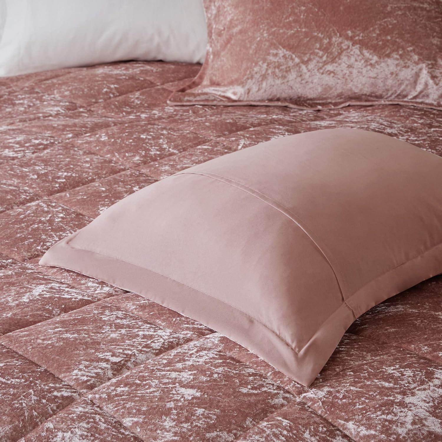 Felicia Crushed Velvet Comforter Set with Throw Pillow