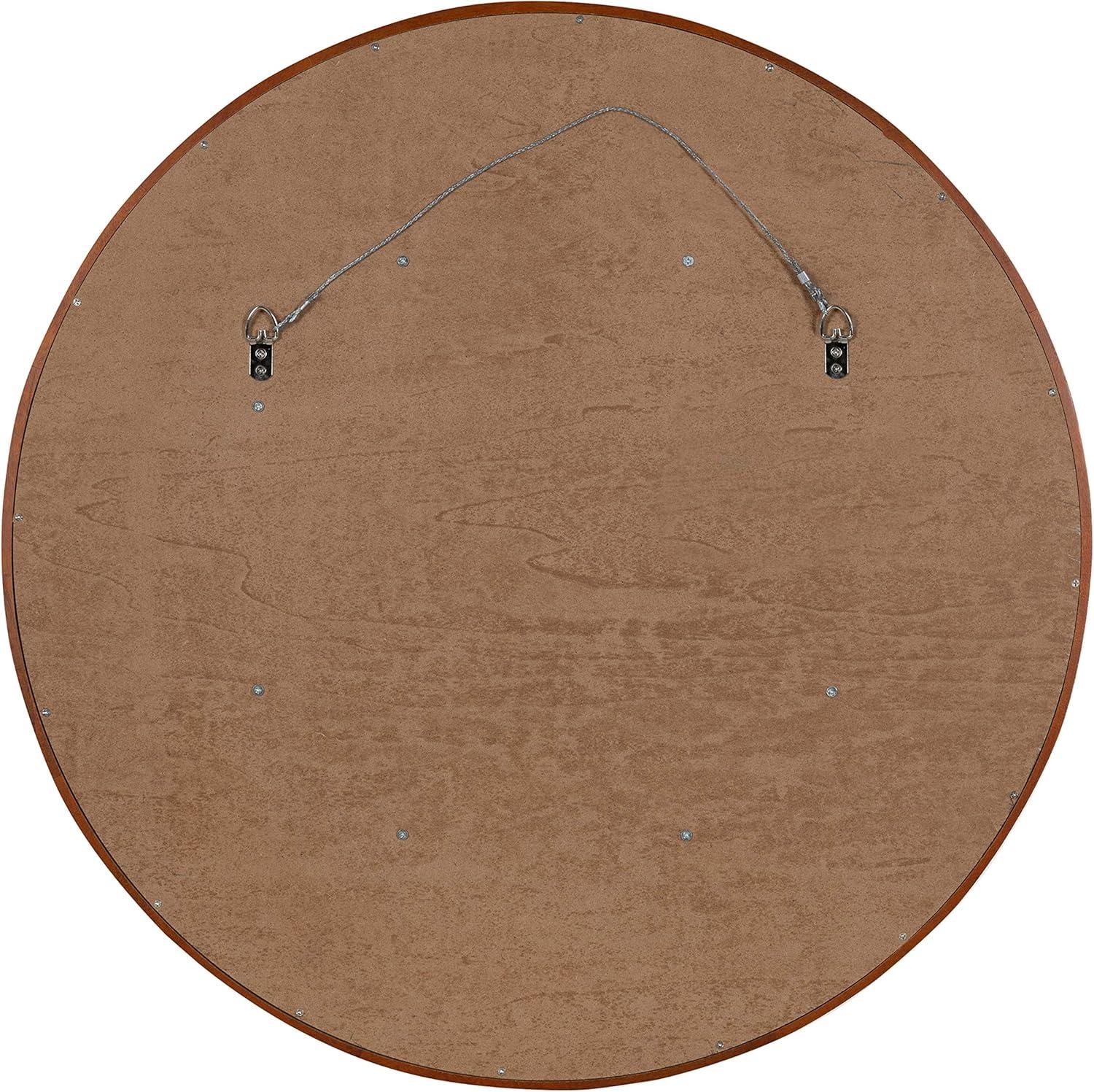 30&#34; Evans Round Wall Mirror Walnut Brown - Kate &#38; Laurel All Things Decor