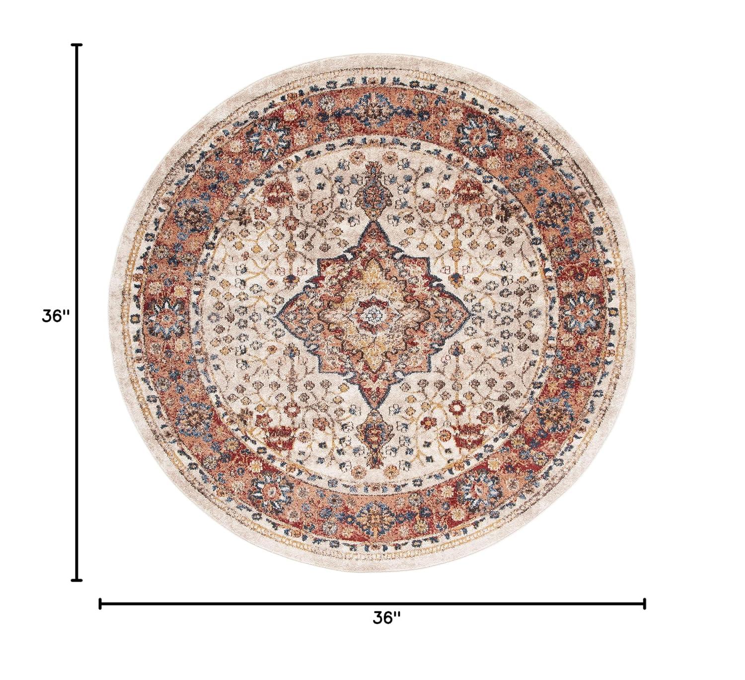 Bijar BIJ652 Power Loomed Area Rug - Brown/Rust - 3'x3' - Safavieh.