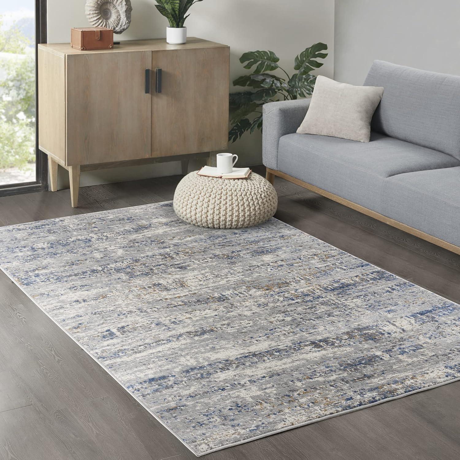 Harley Blue/Gray Abstract Area Rug