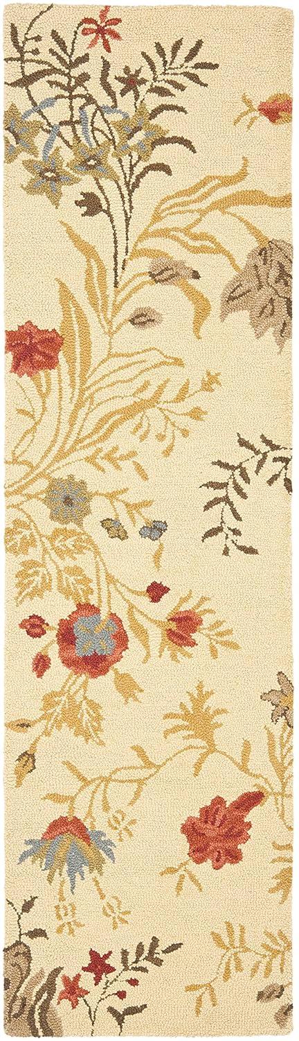 Blossom BLM916 Hand Hooked Indoor Runner Rug - Beige/Multi - 2'3"x8' - Safavieh