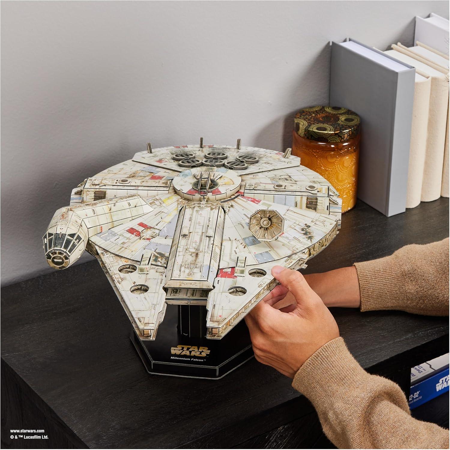 4D Build Star Wars Millennium Falcon 3D Model Kit, Star Wars Gifts, Star Wars Toys Desk Decor for Star Wars Fans & Collectors, Adults & Teens 12+ C30