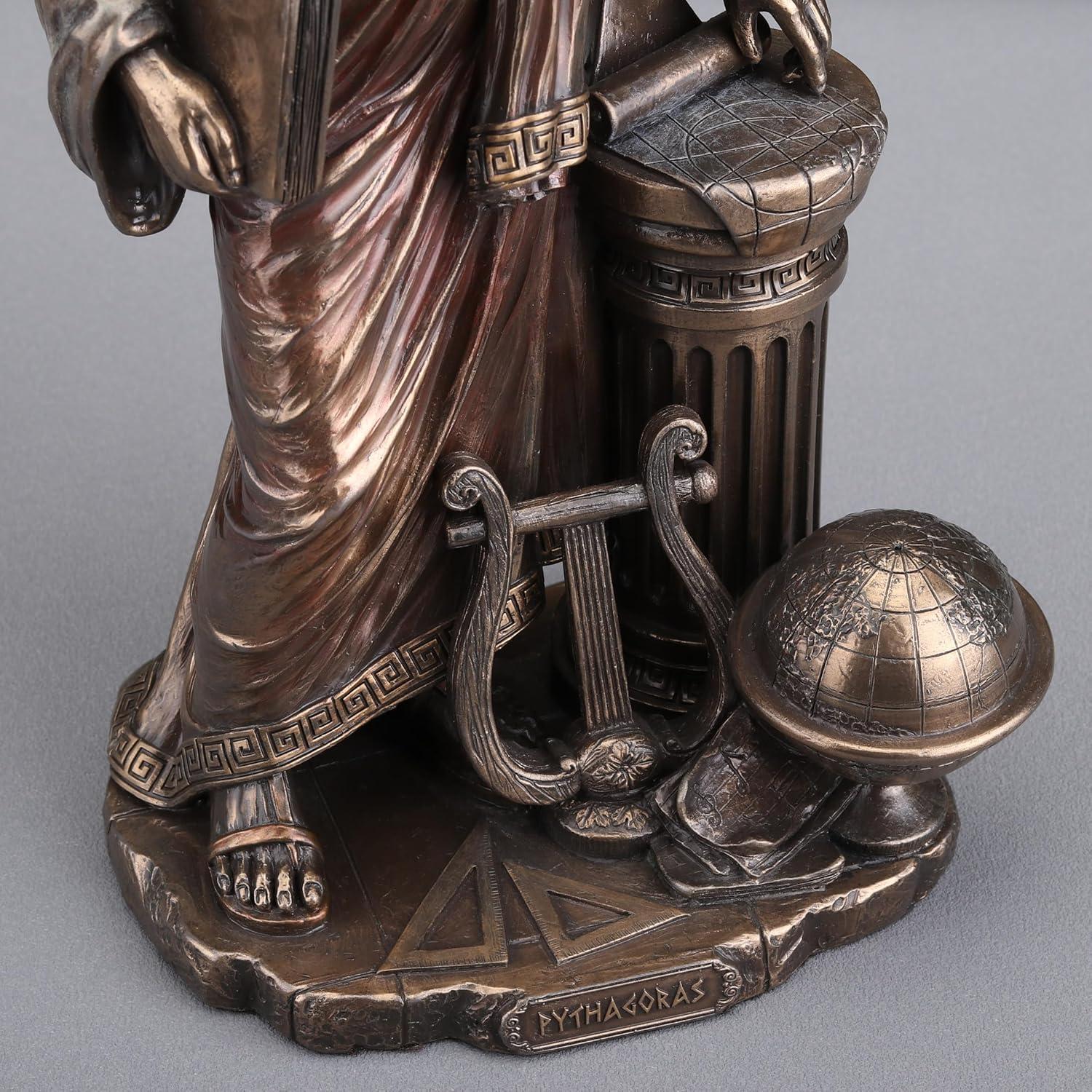 Veronese Design 11 Inch Pythagoras of Samos Greek Mathematician Philosopher Cold Cast Resin Bronze Finish Sculpture