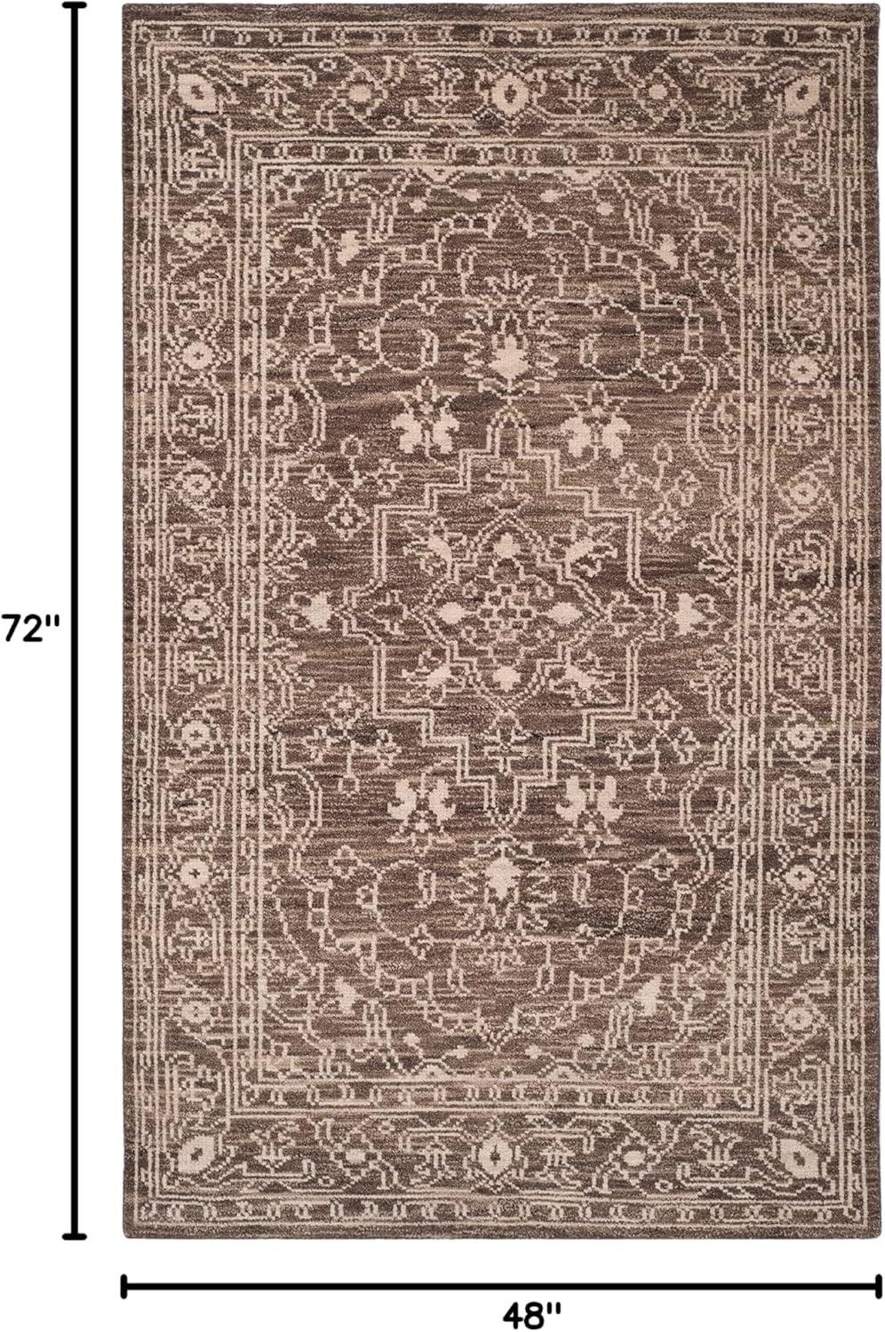 Hand-Knotted Wool Brown/Beige Area Rug