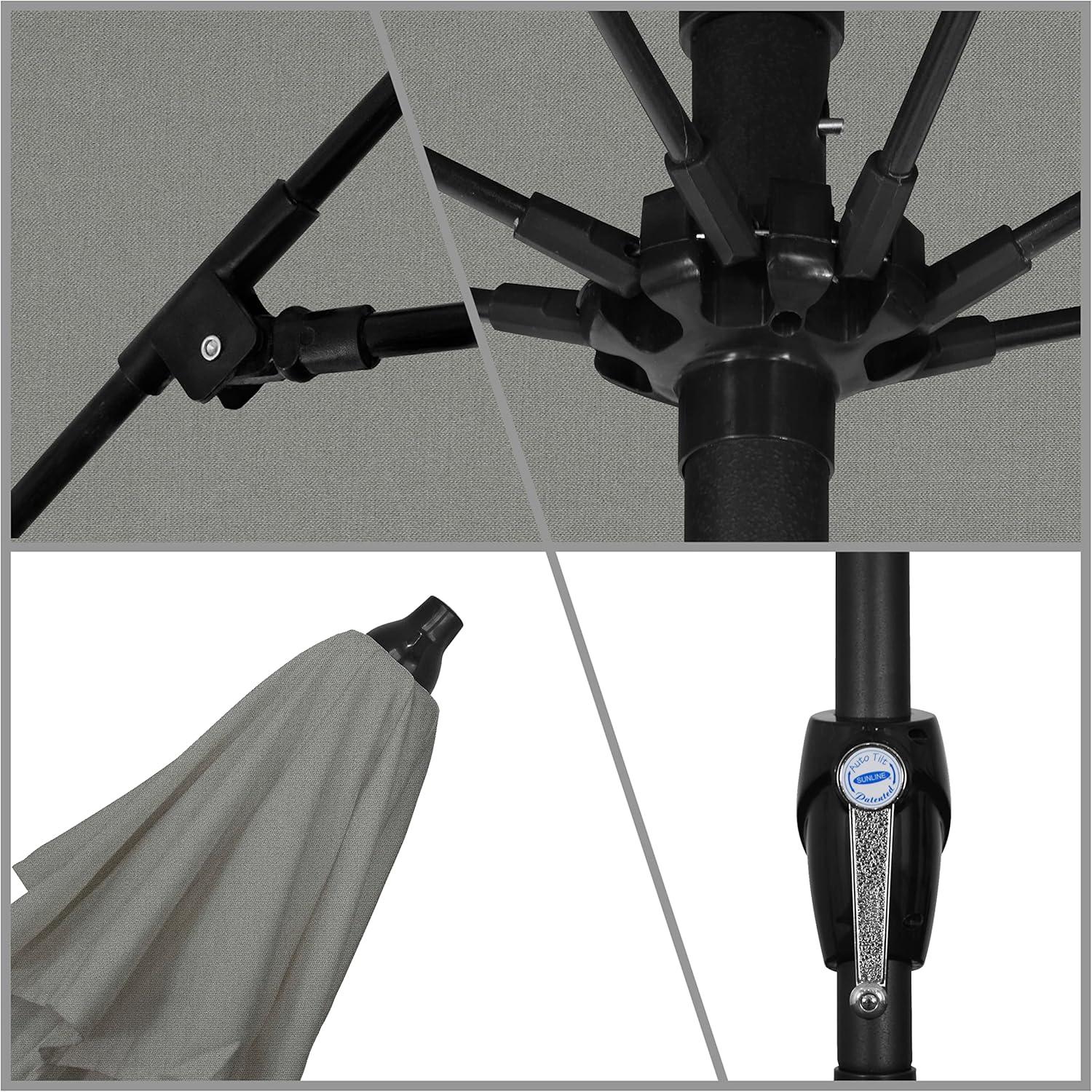 9' Charcoal Olefin Octagonal Patio Umbrella with Bronze Aluminum Pole