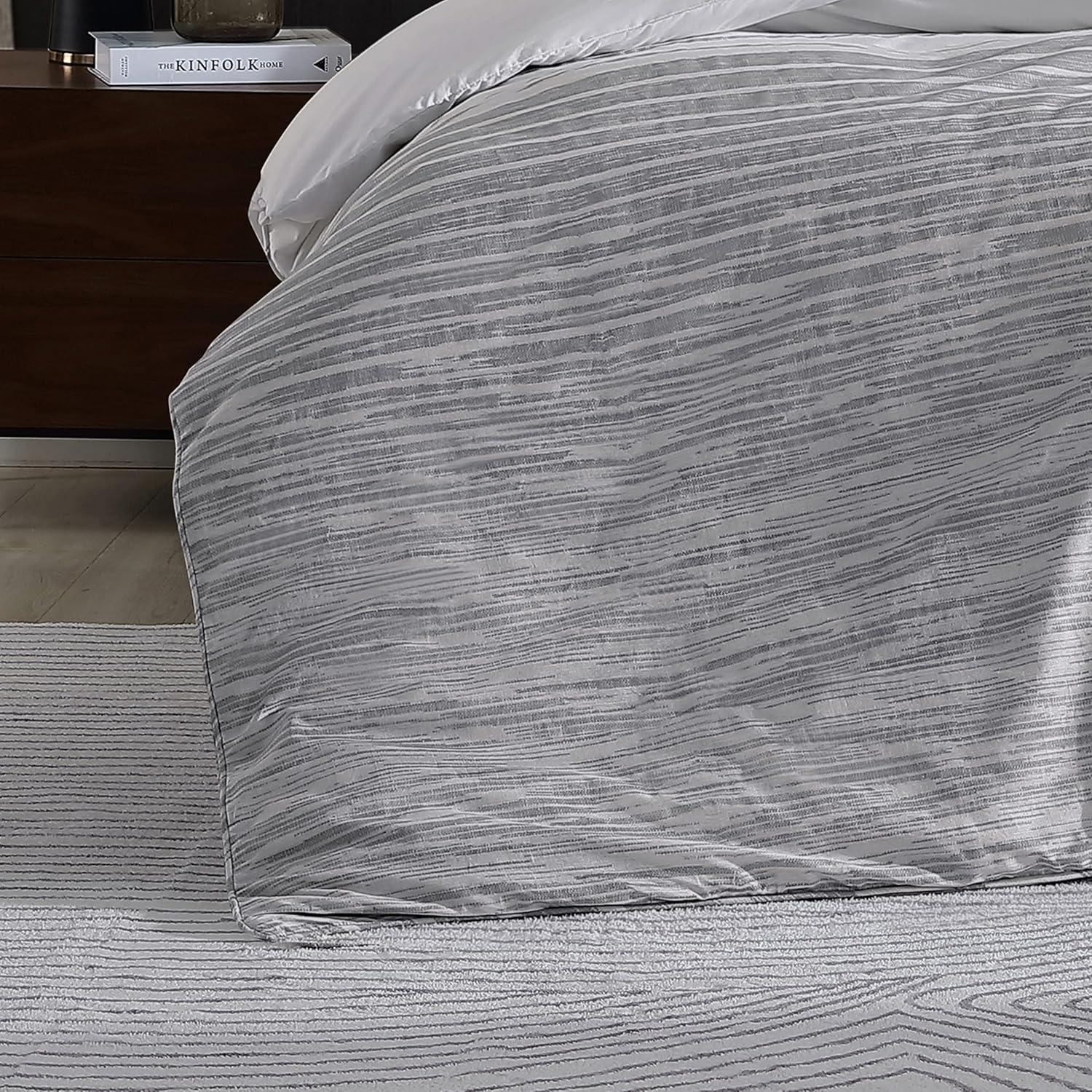 Kenneth Cole Abstract Stripe Cotton Grey Comforter Set