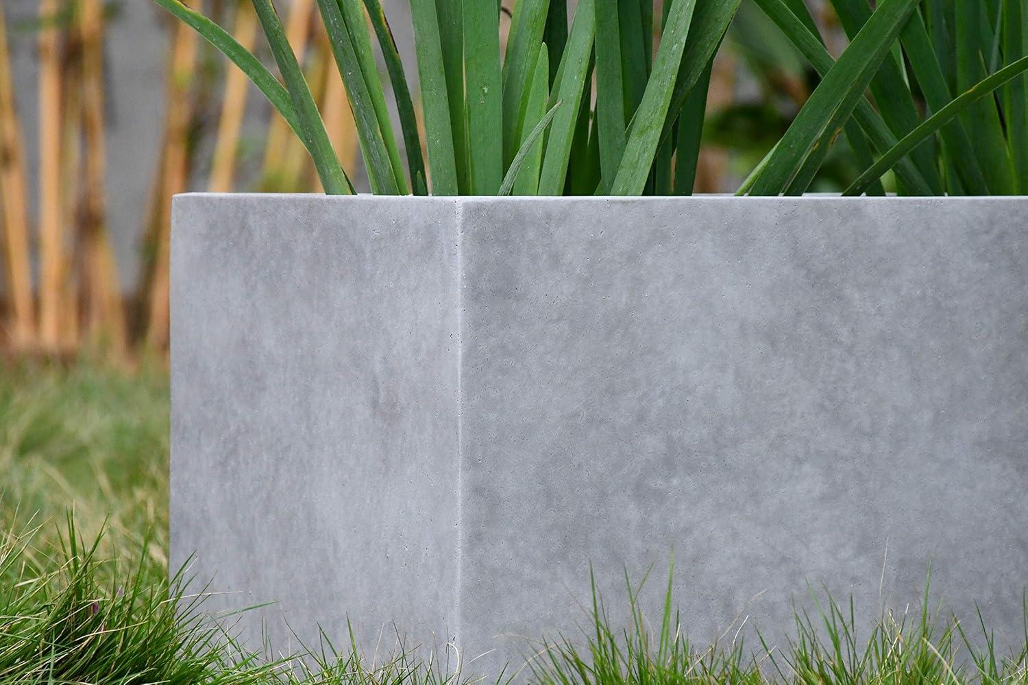 Rosemead Home & Garden, Inc.12" x 23" Rectangular Kante Lightweight Modern Outdoor Planter Natural Concrete