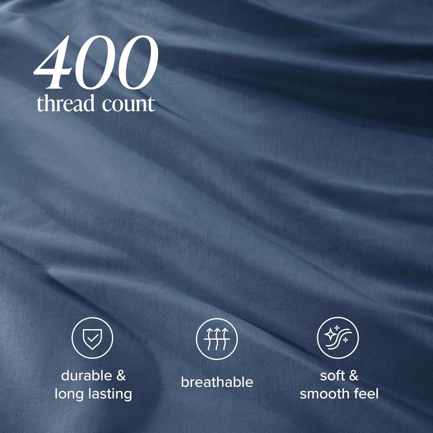 Bare Home 400 Thread Count Organic Cotton Sateen Duvet Cover Set