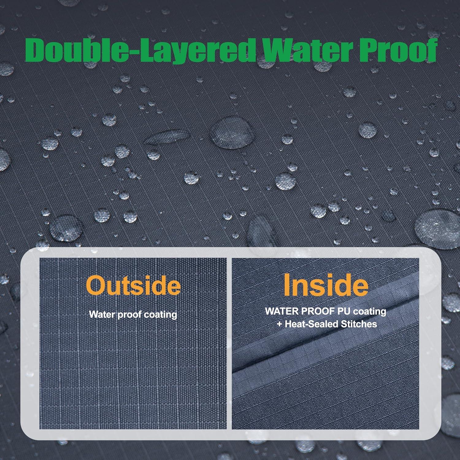 F&J Outdoors Premium Waterproof Outdoor Patio V-Shaped Sectional Sofa Cover: Latest Rip-Stop Fabric, 3-Year Warranty - (113" Left + 83" Right) W x 33.5" D x 31" H