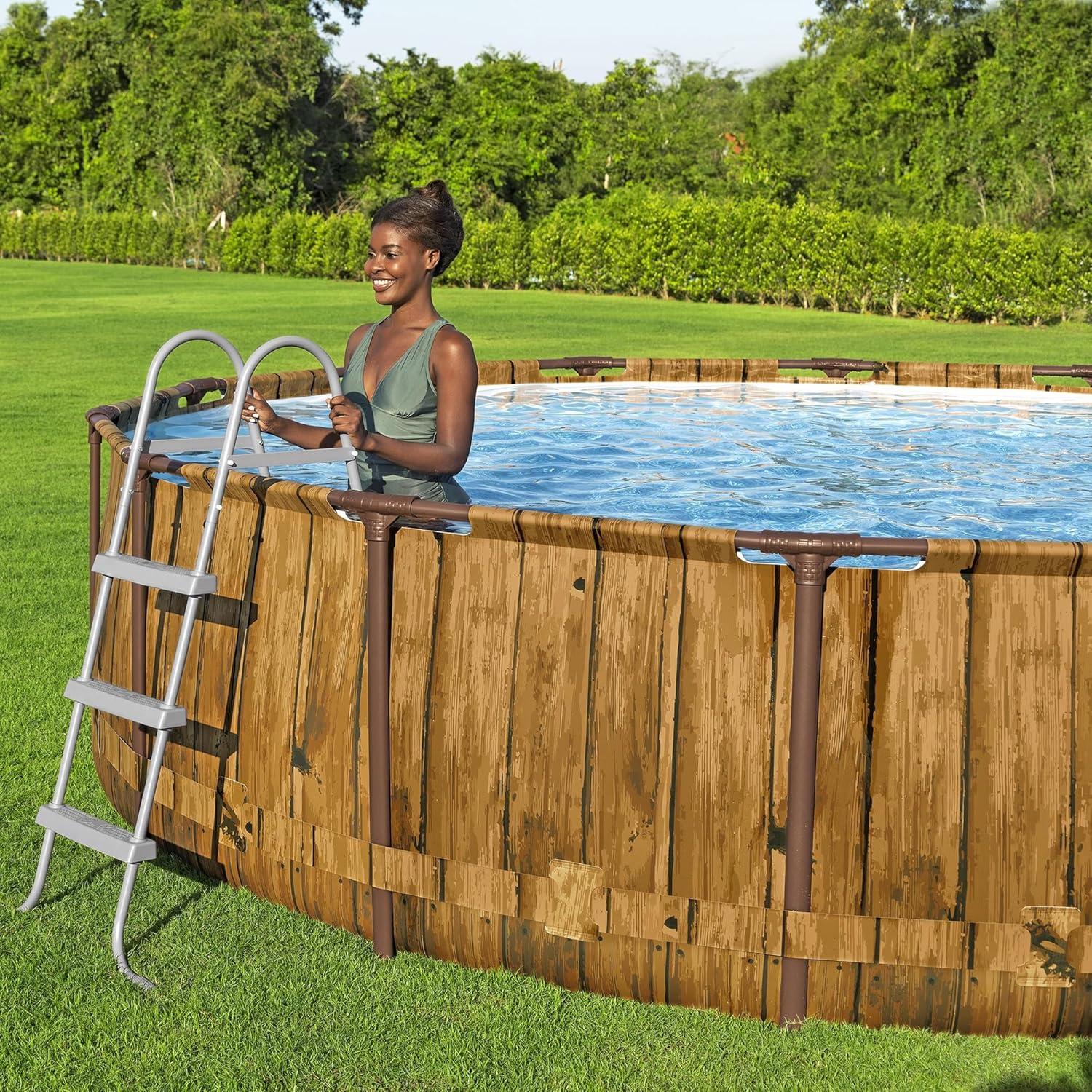 Bestway Bestway: Steel Pro MAX - Splashview Round Swimming Pool Set - 14' x 42", Above Ground