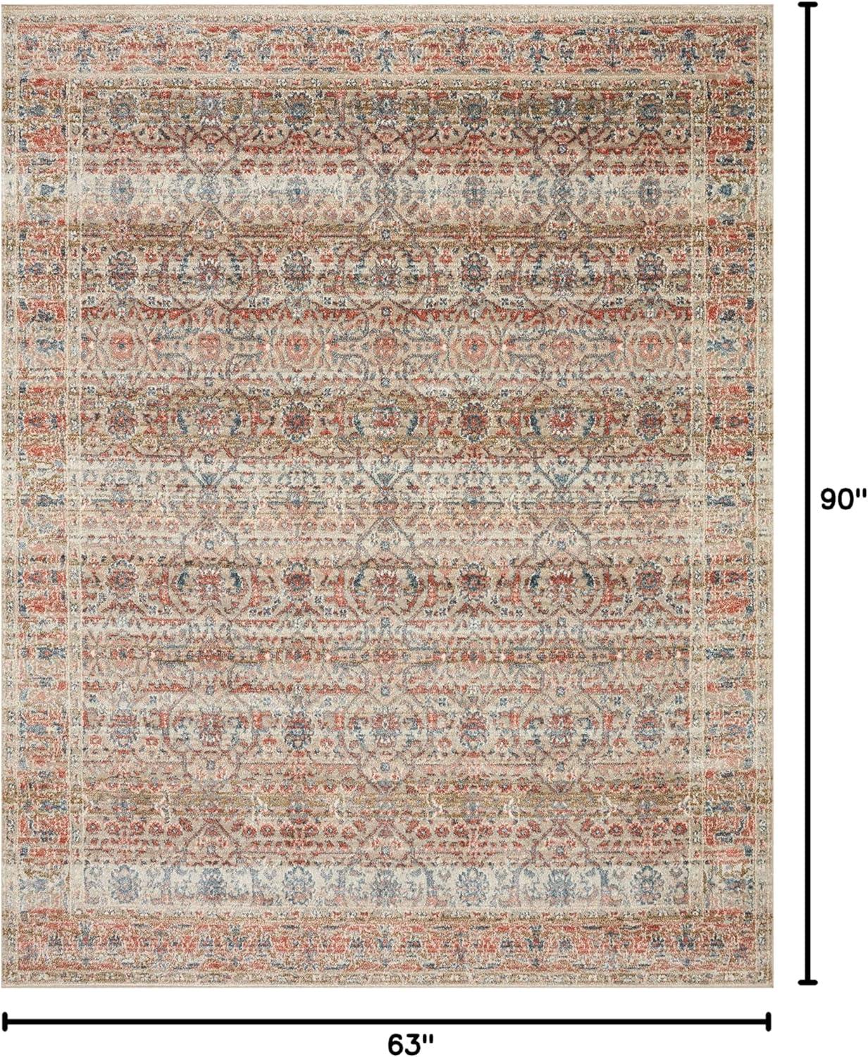 Loloi II Saban SAB-05 Oriental Sand / Rust Area Rug 5'-3" x 7'-6"