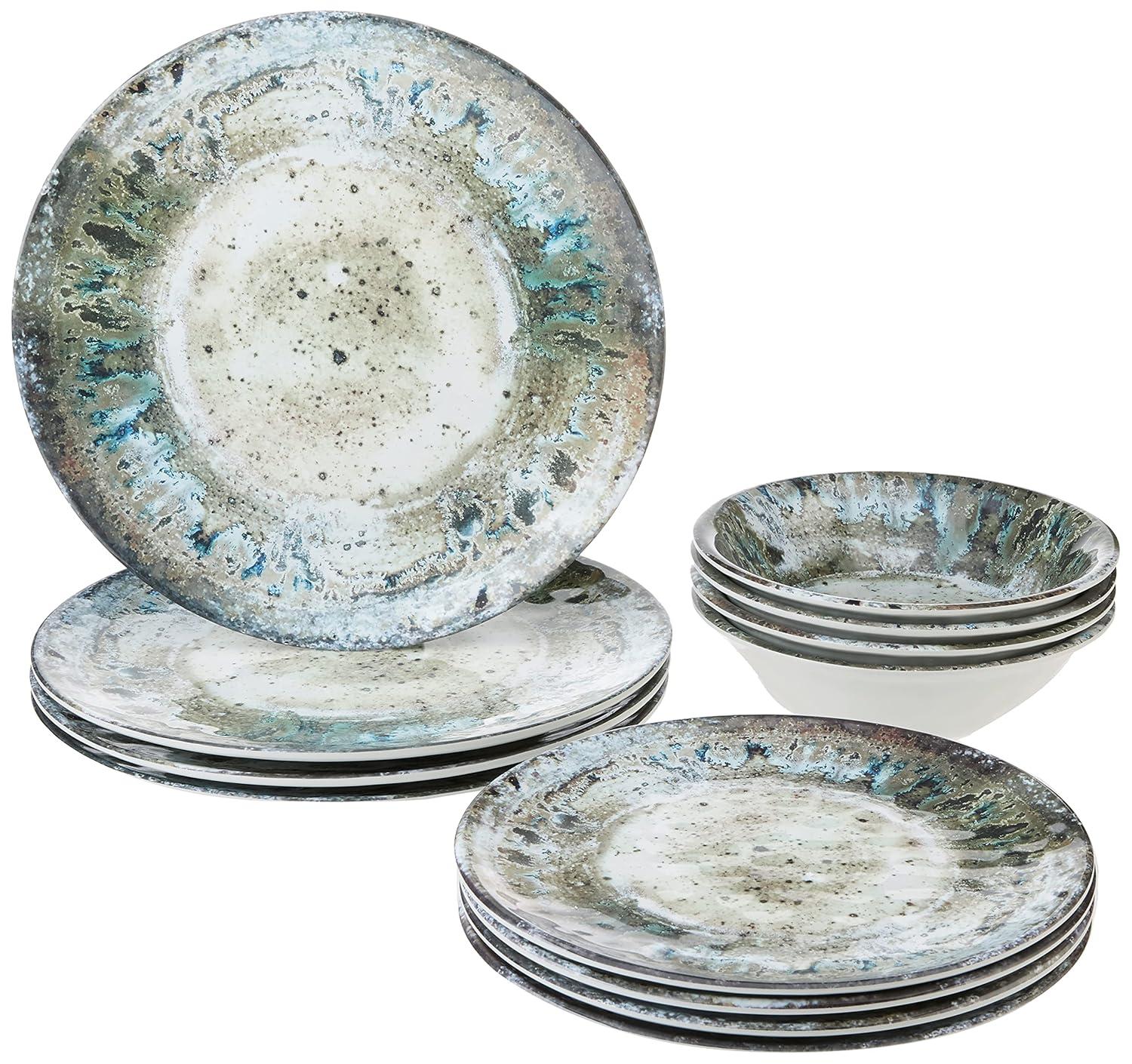 Certified International Certified International Radiance 12 Piece 100% Heavyweight Melamine Dinnerware Set, Service for 4 (Available in TEAL or CREAM)