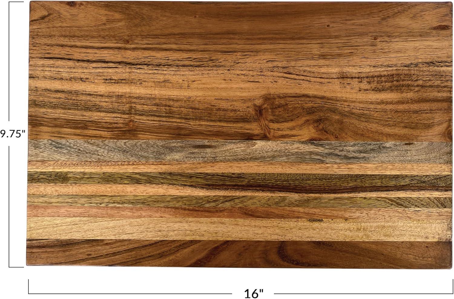 Natural Acacia and Mango Wood Rectangular Cutting Board