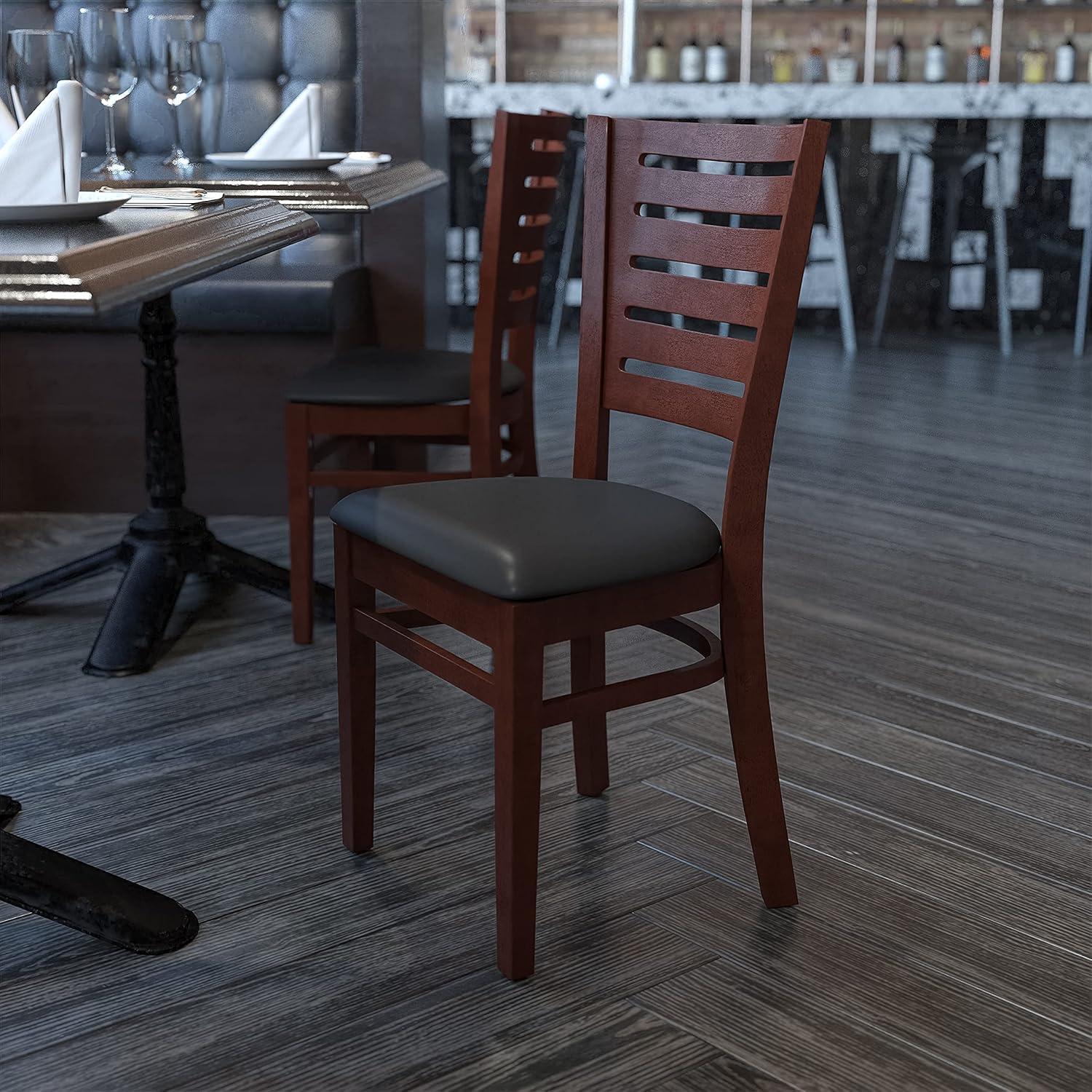 Flash Furniture Darby Series Slat Back Walnut Wood Restaurant Chair