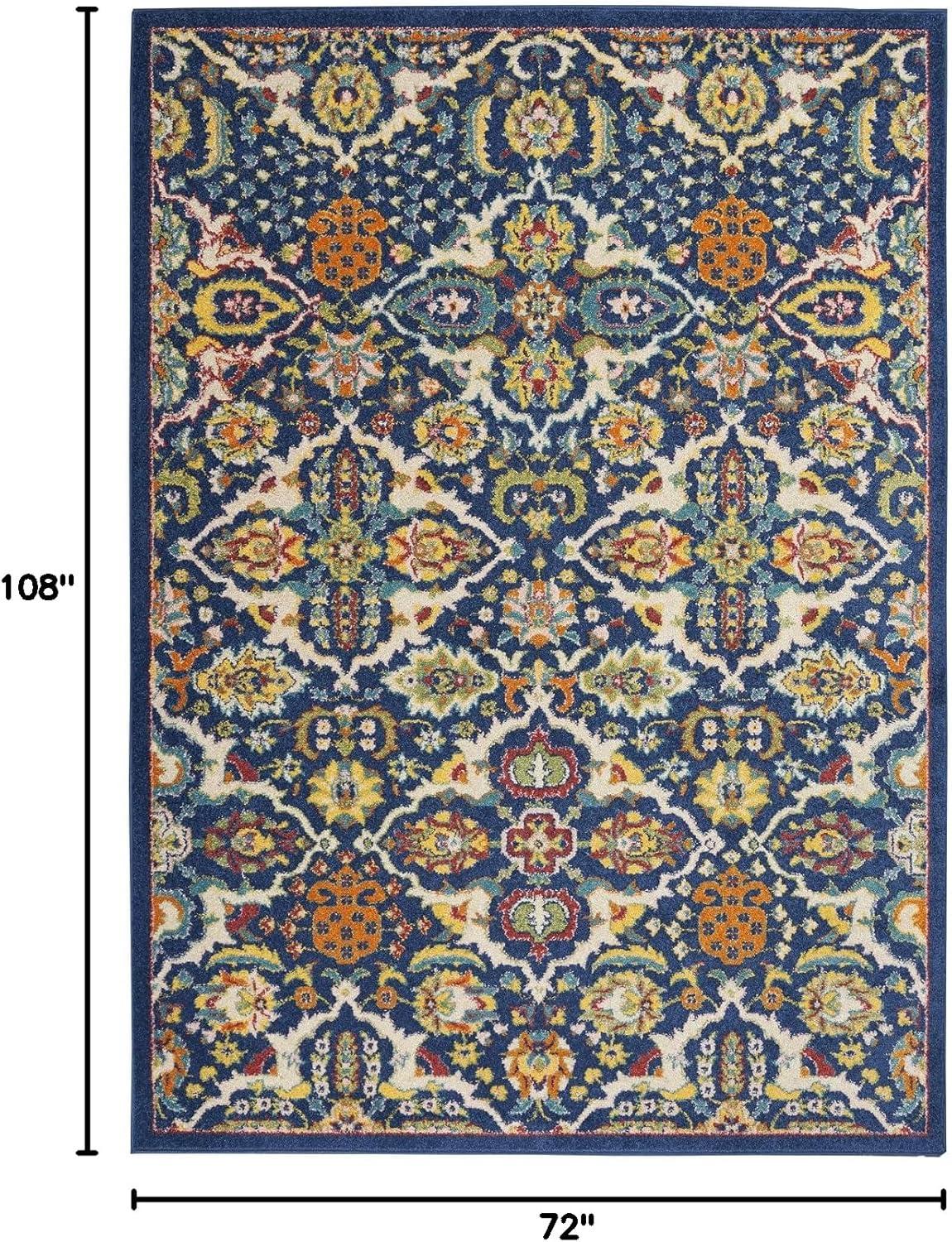 Nourison Allur Boho Indoor Area Rug Navy Multicolor 6' x 9'