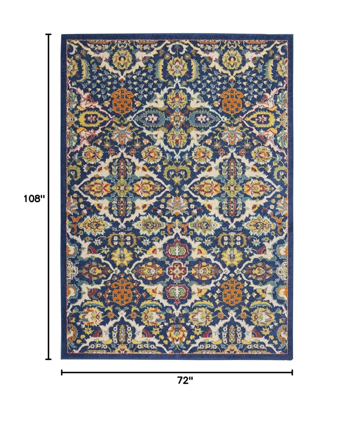 Nourison Allur Boho Indoor Area Rug Navy Multicolor 6' x 9'