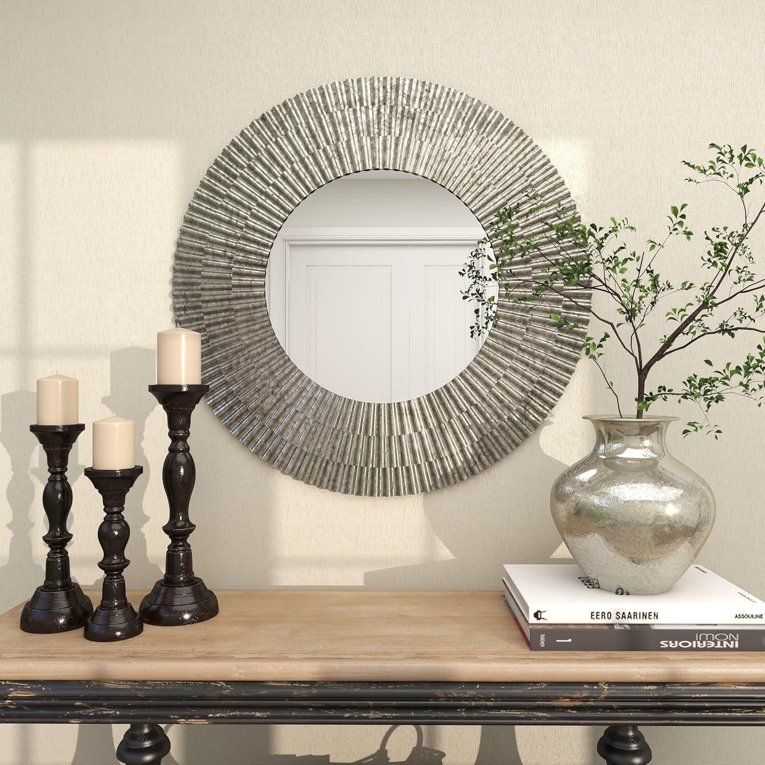 Farmhouse Metal Wall Mirror Gray - Olivia & May