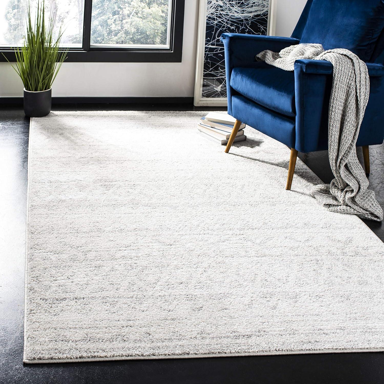 Adirondack ADR119 Machine Made Indoor Area Rug - Ivory/Silver - 6'x6' - Safavieh