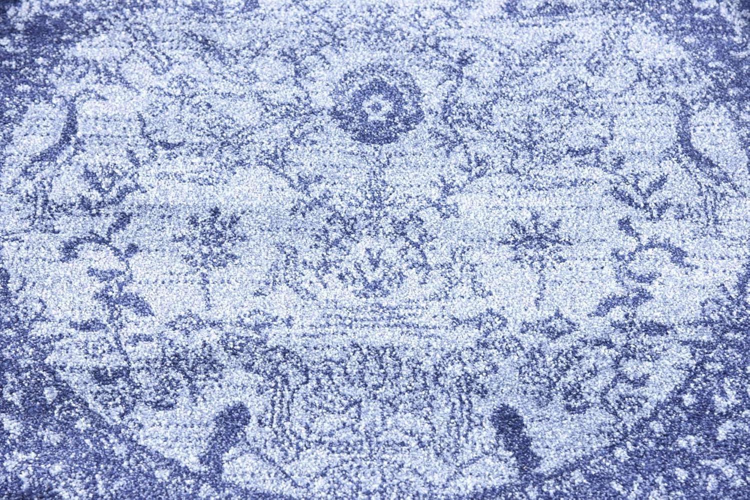Unique Loom La Jolla Collection Area Rug - Floral (8' Round Blue/Navy Blue)