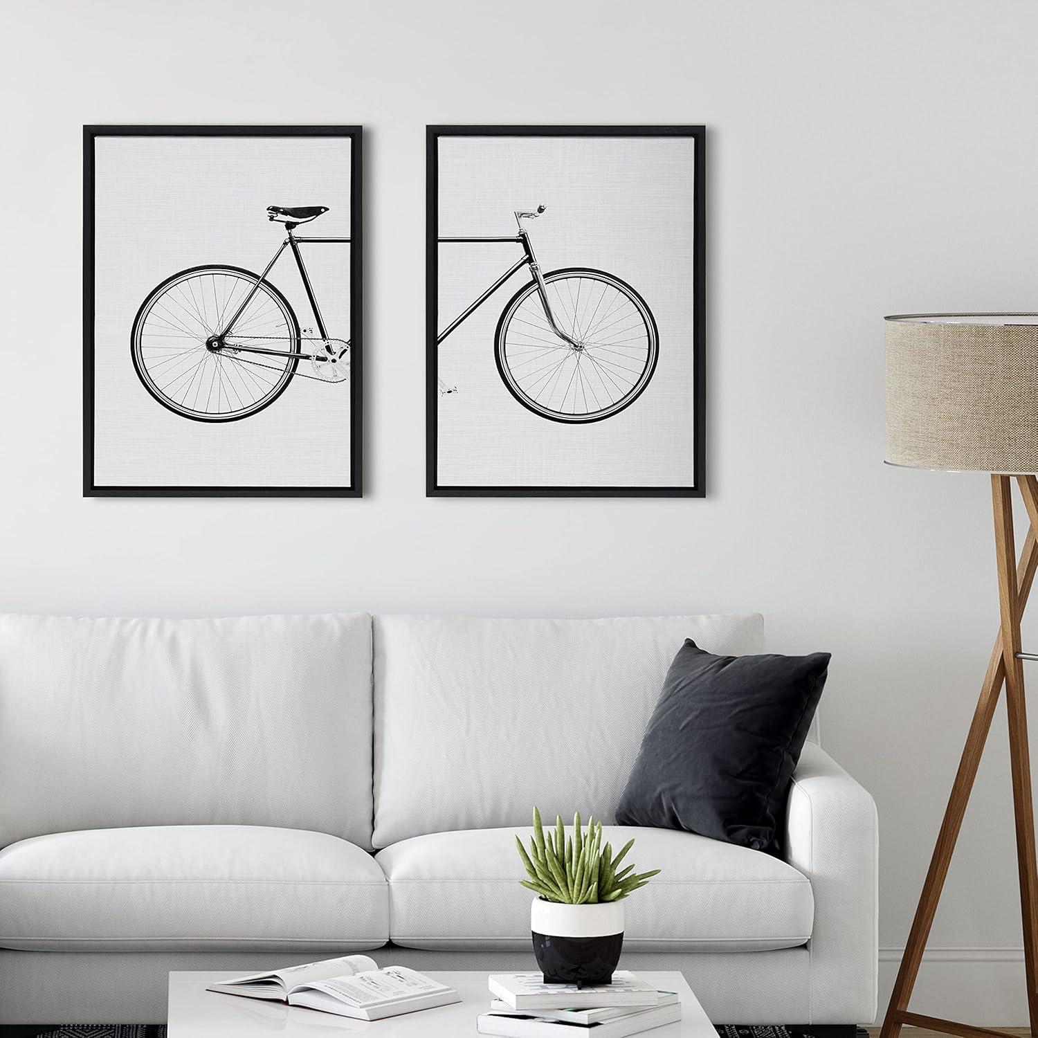 Kate and Laurel Sylvie Bicycle Framed Canvas by Simon Te of Tai Prints