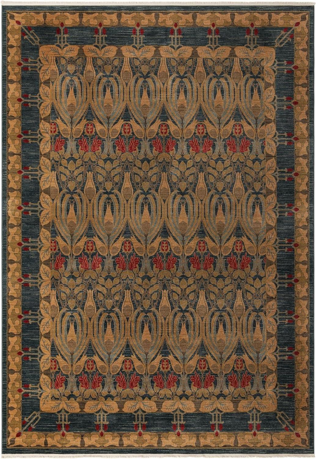 Unique Loom Contemporary Stirling Area Rug Denim Color