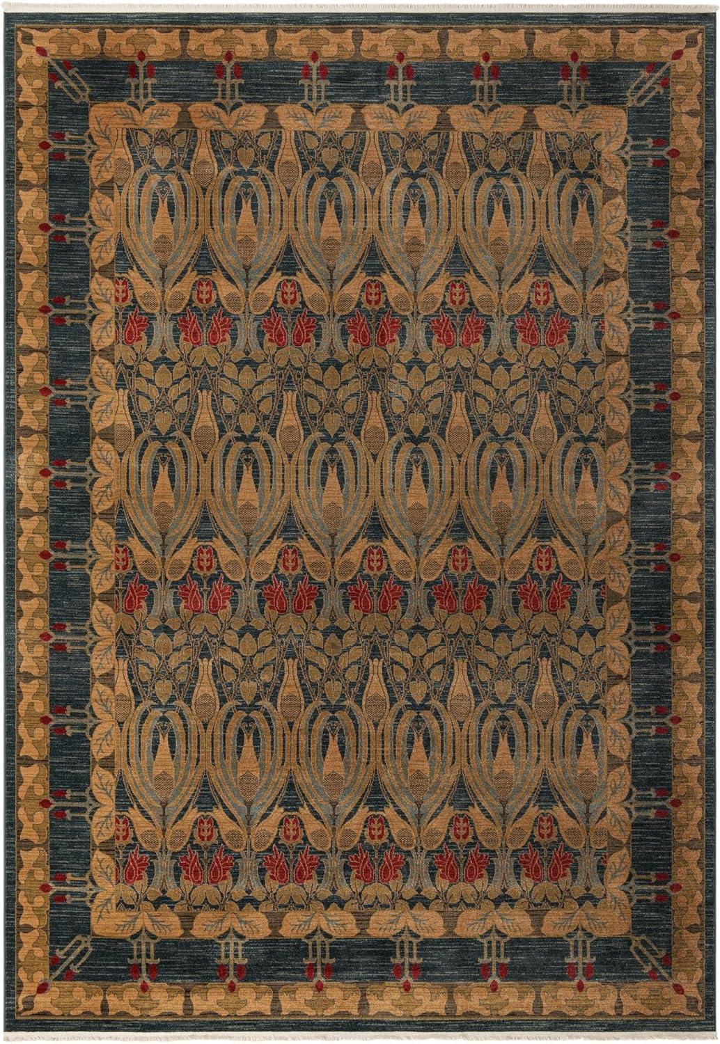 Unique Loom Contemporary Stirling Area Rug Denim Color