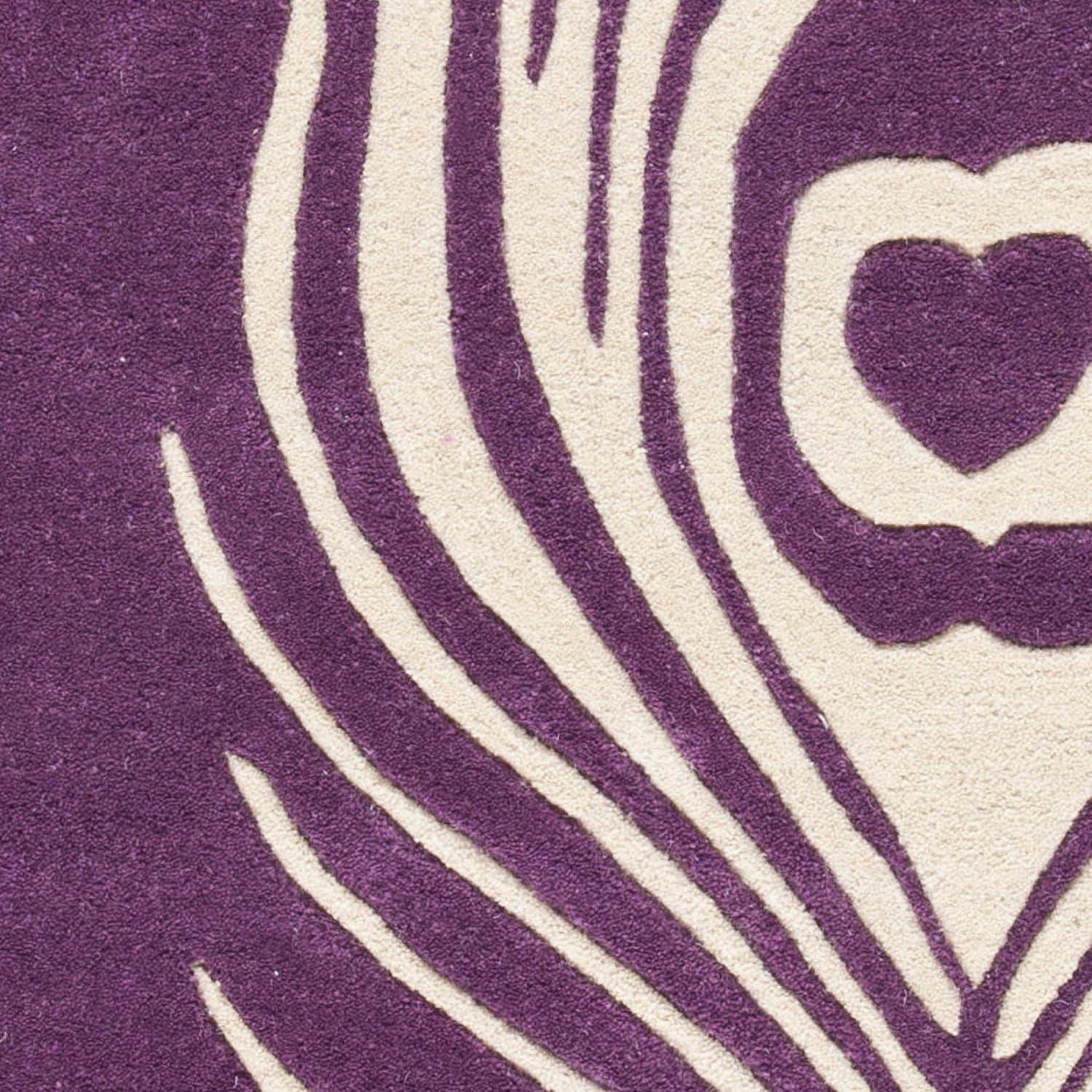 Soho SOH704 Hand Tufted Indoor Area Rug - Purple/Ivory - 5'x8' - Safavieh