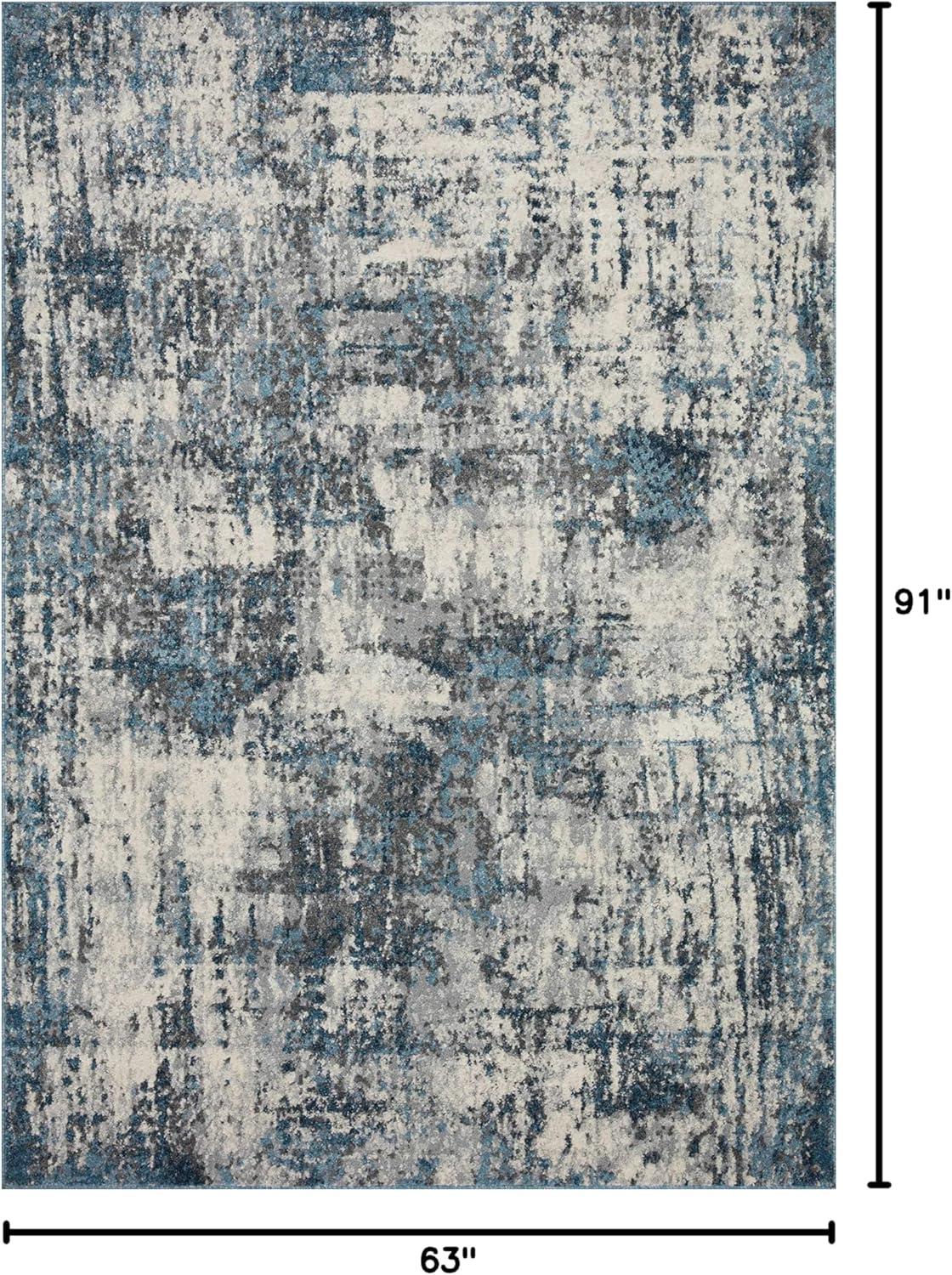 Loloi II Austen AUS-01 Abstract Natural / Ocean Area Rug 5'-3" x 7'-7"