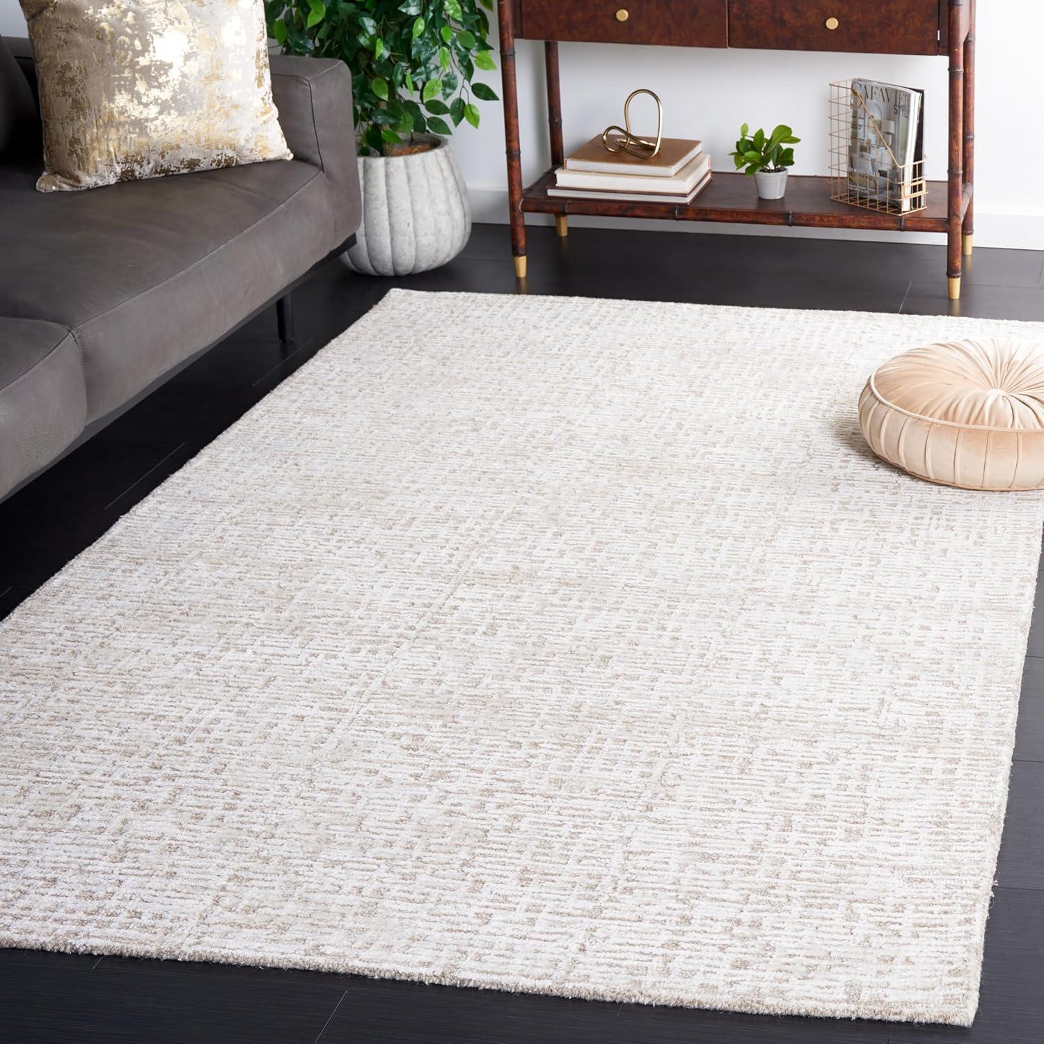 Natural Ivory 8' x 10' Hand-Tufted Wool and Viscose Rug