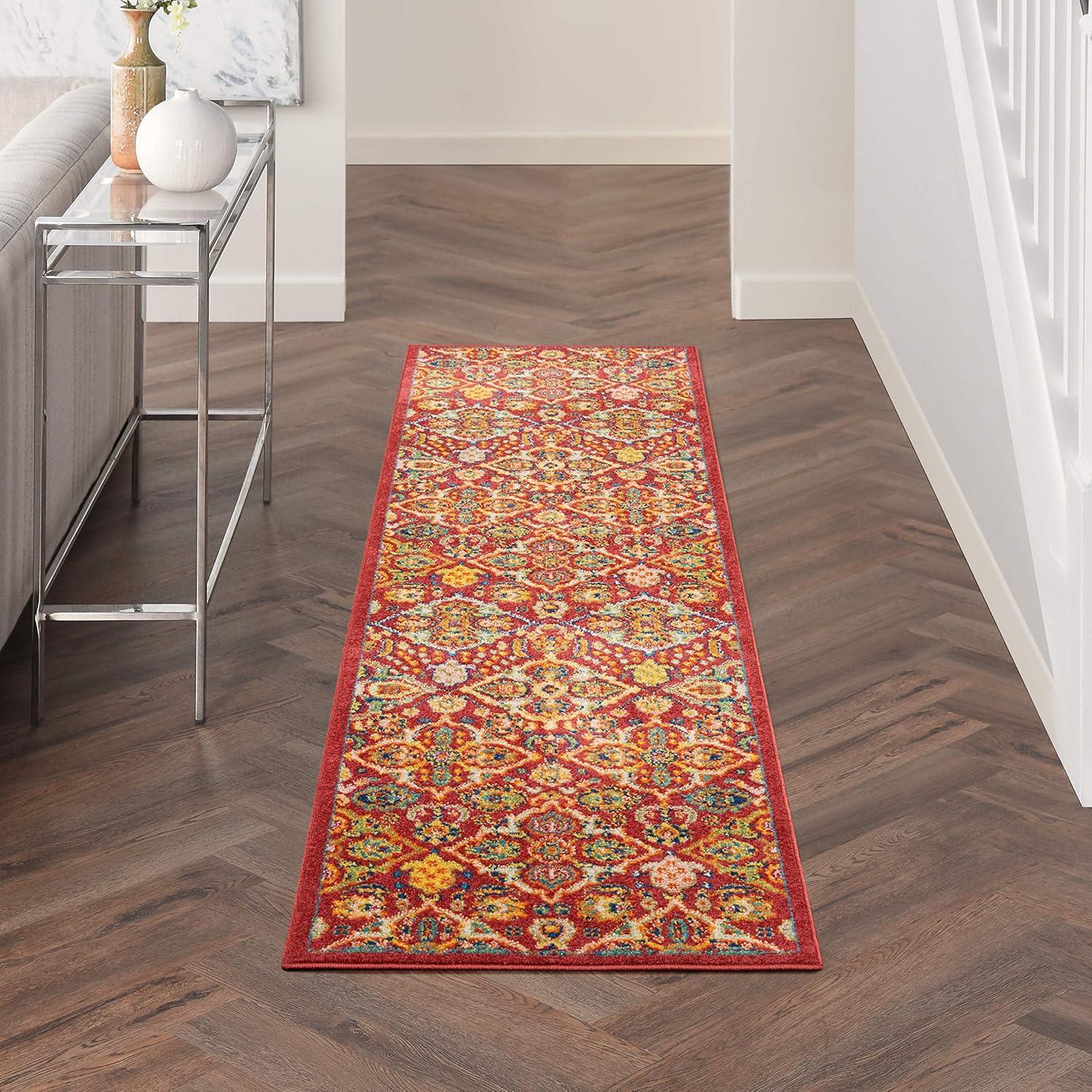 Nourison Allur Boho Indoor Area Rug Red Multicolor 2'3" x 7'6"