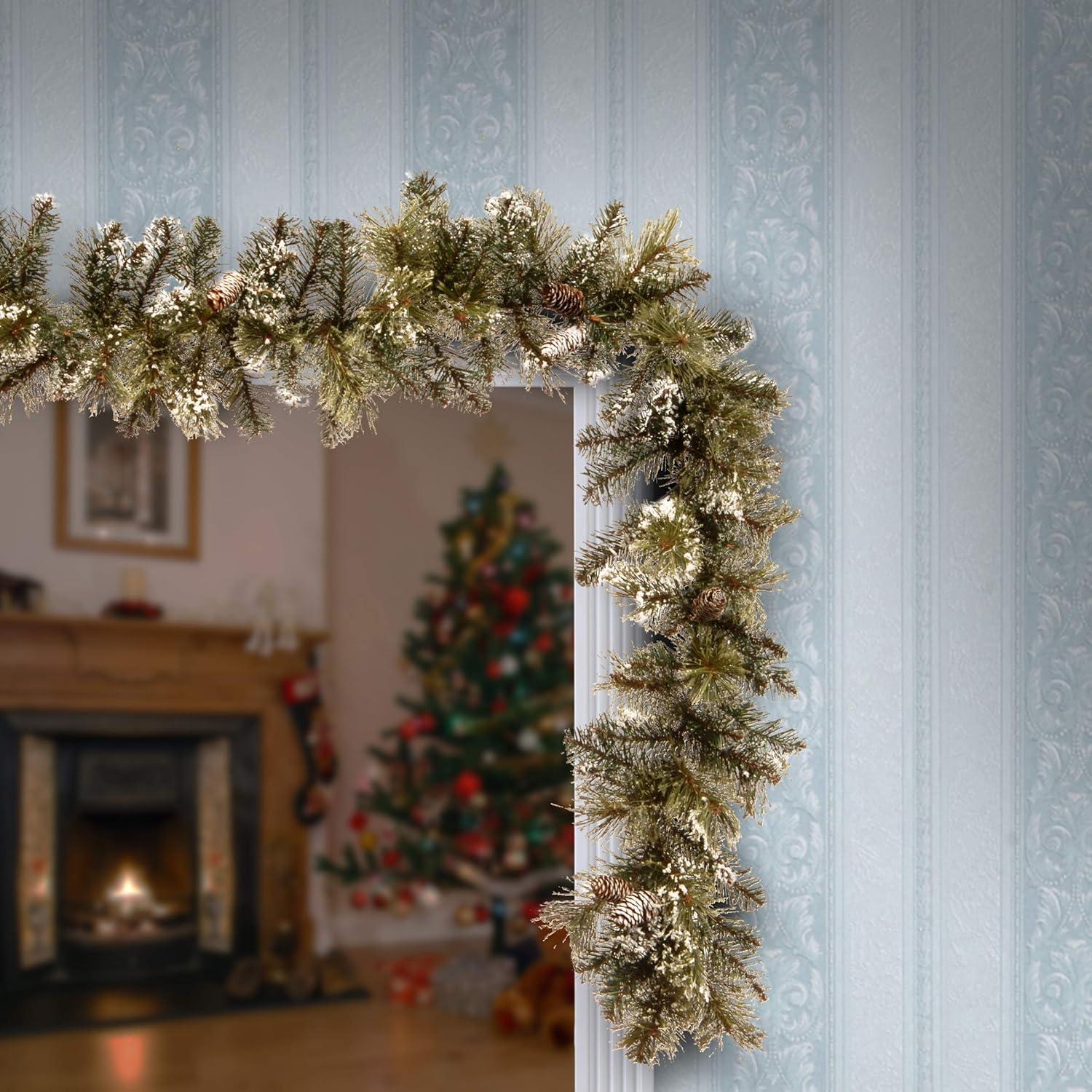 The Holiday Aisle® 6 ft. Glittery Bristle Pine Garland