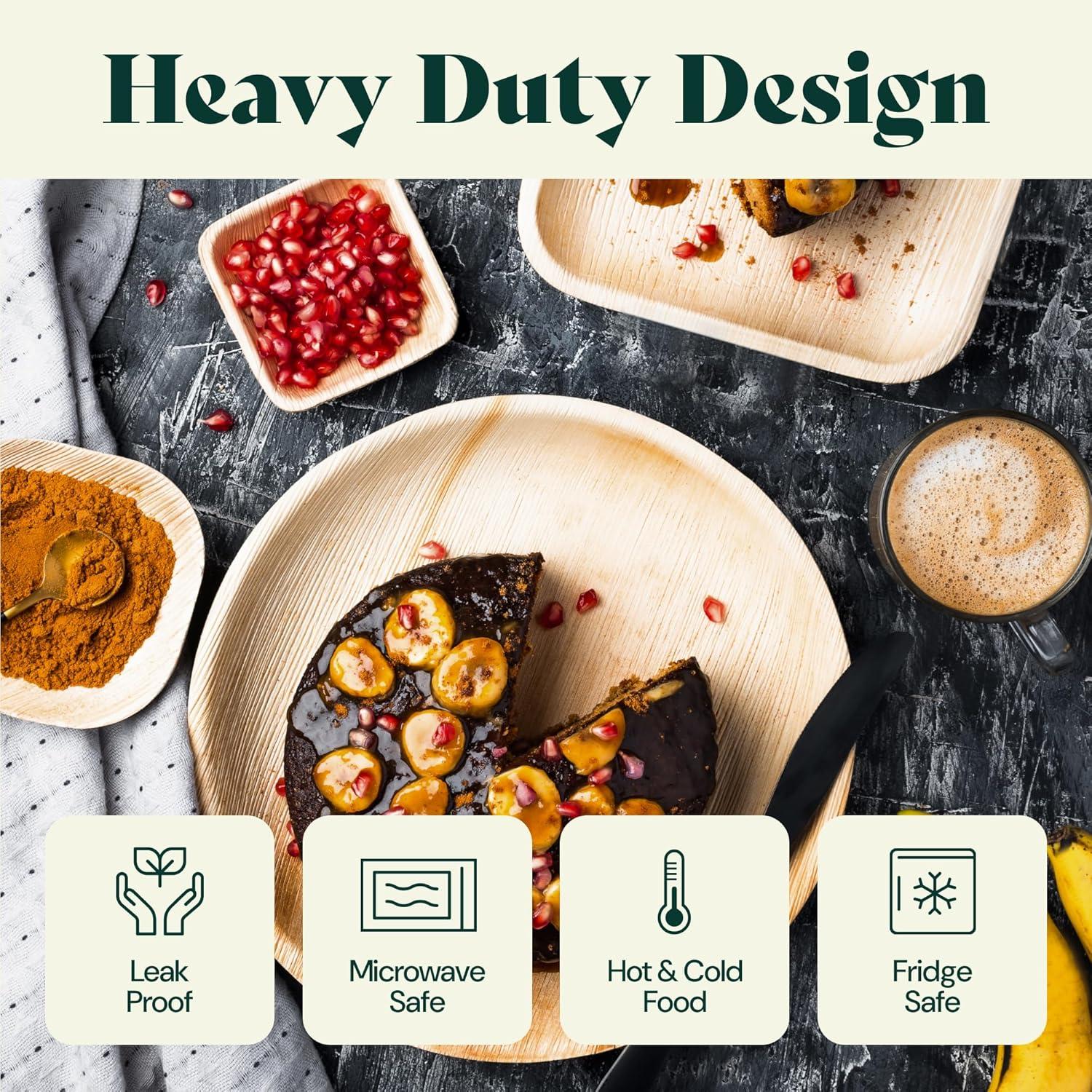 Chic Leaf Disposable Palm Leaf Trays, 17" x 12", 10 Pack, Compostable, Eco-Friendly Platters Charcuterie Board