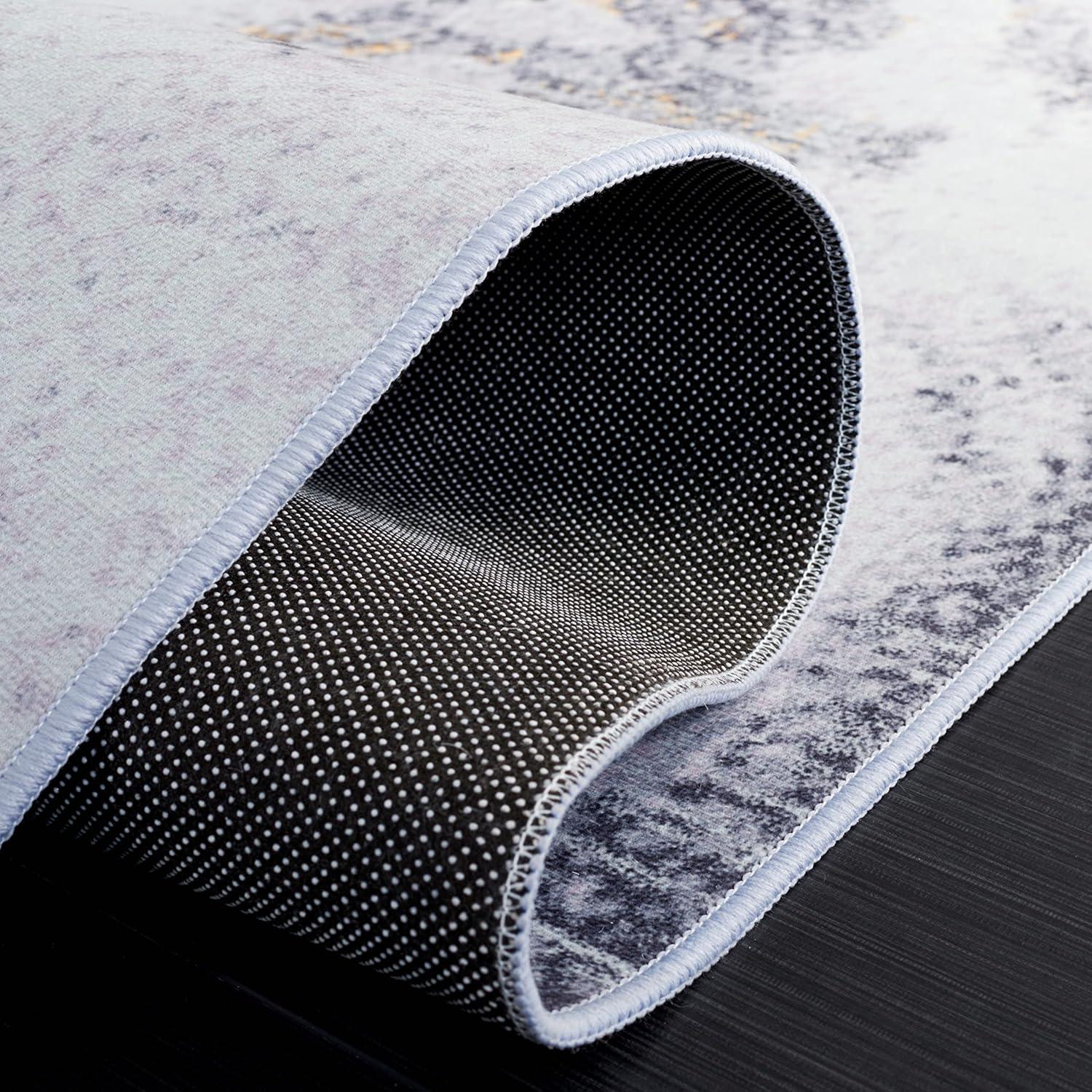 Tacoma TAC803 Power Loomed Machine Washable Area Rug - Grey/Gold - 4'x6' - Safavieh.