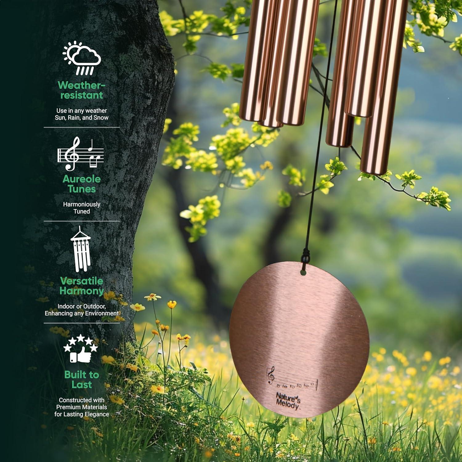 Nature's Melody Tuned 6-Tube Outdoor Wind Chimes