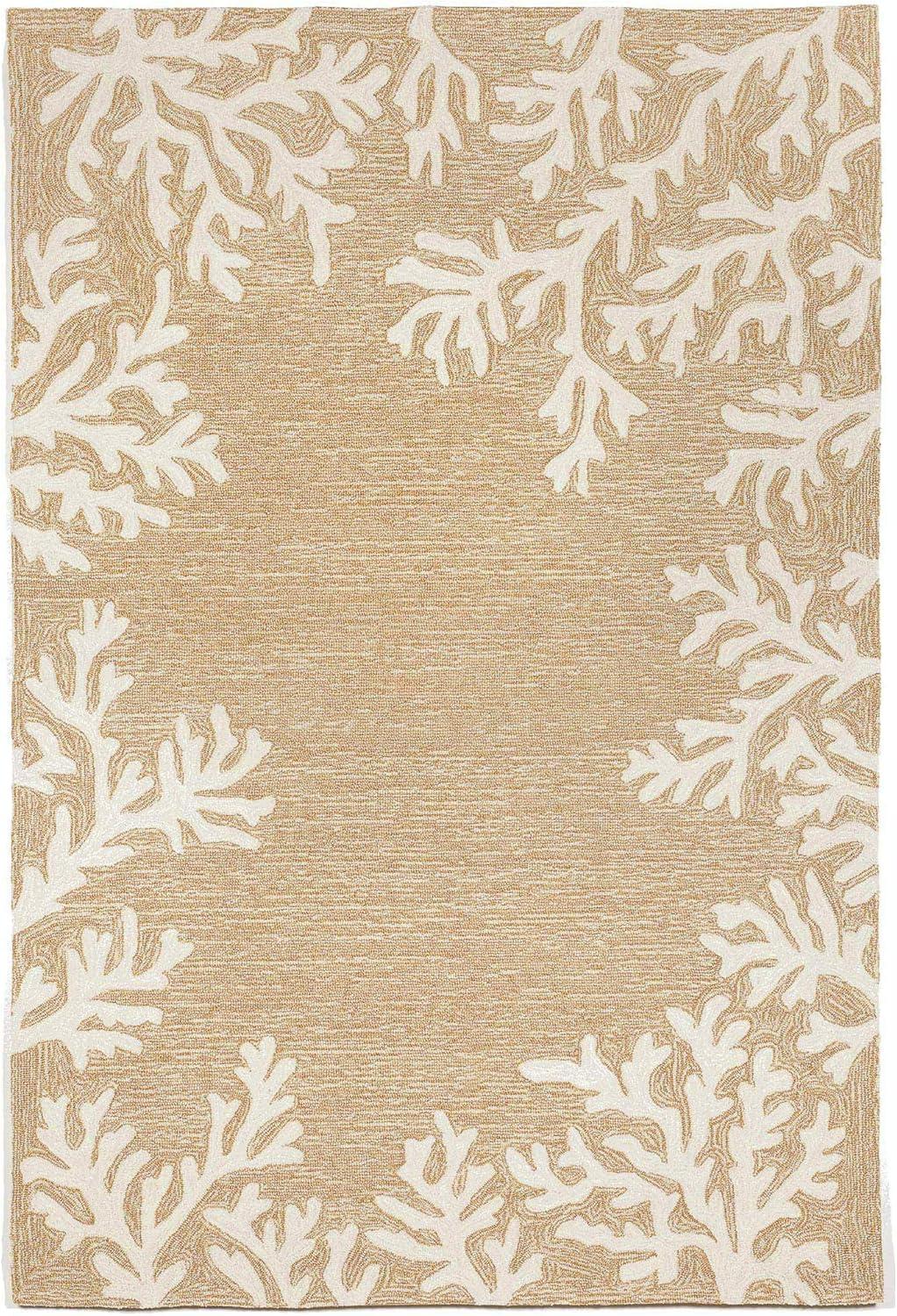 Liora Manne Capri Coral Border Indoor Outdoor Area Rug Neutral