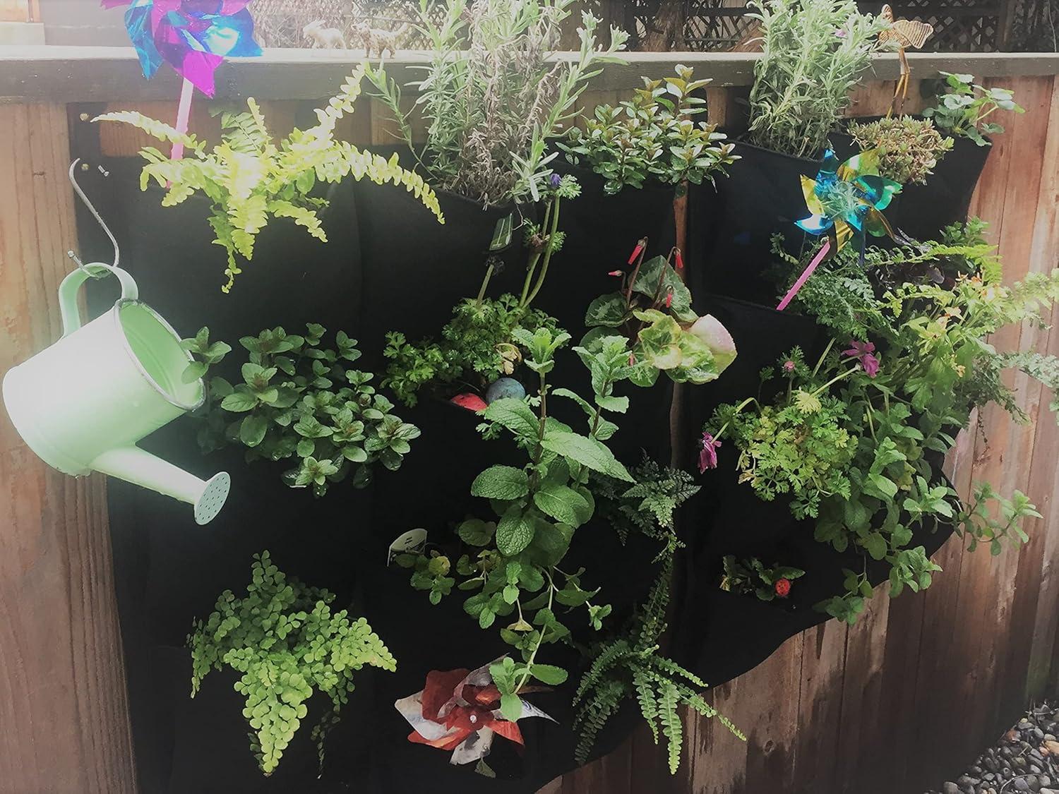 Delectable Garden Cloth 12 Pocket Hanging Vertical Garden Wall Planter 33 in L X 29 in W