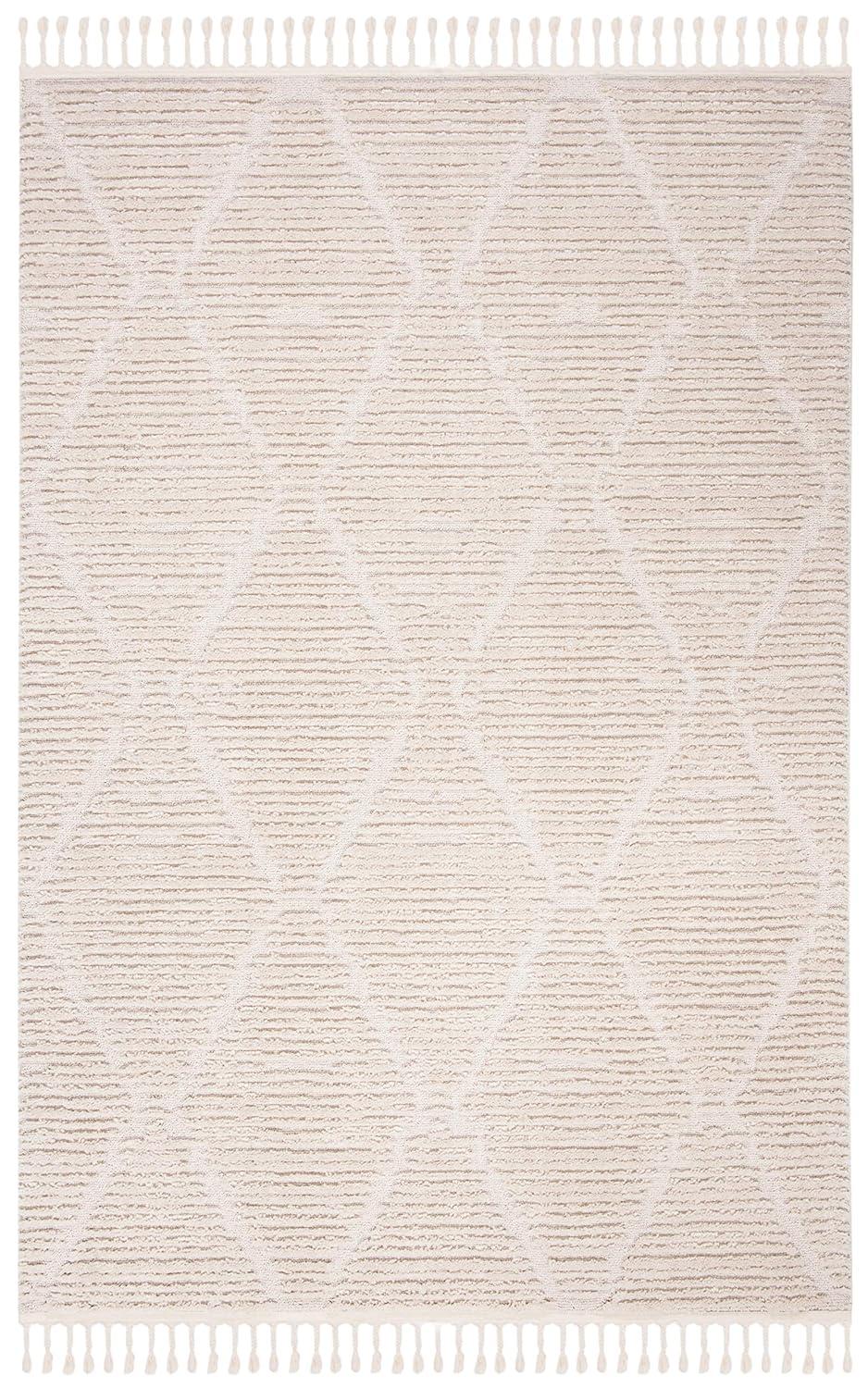 SAFAVIEH Marrakesh Naila Geometric Polyester Area Rug, Beige, 10' x 14'