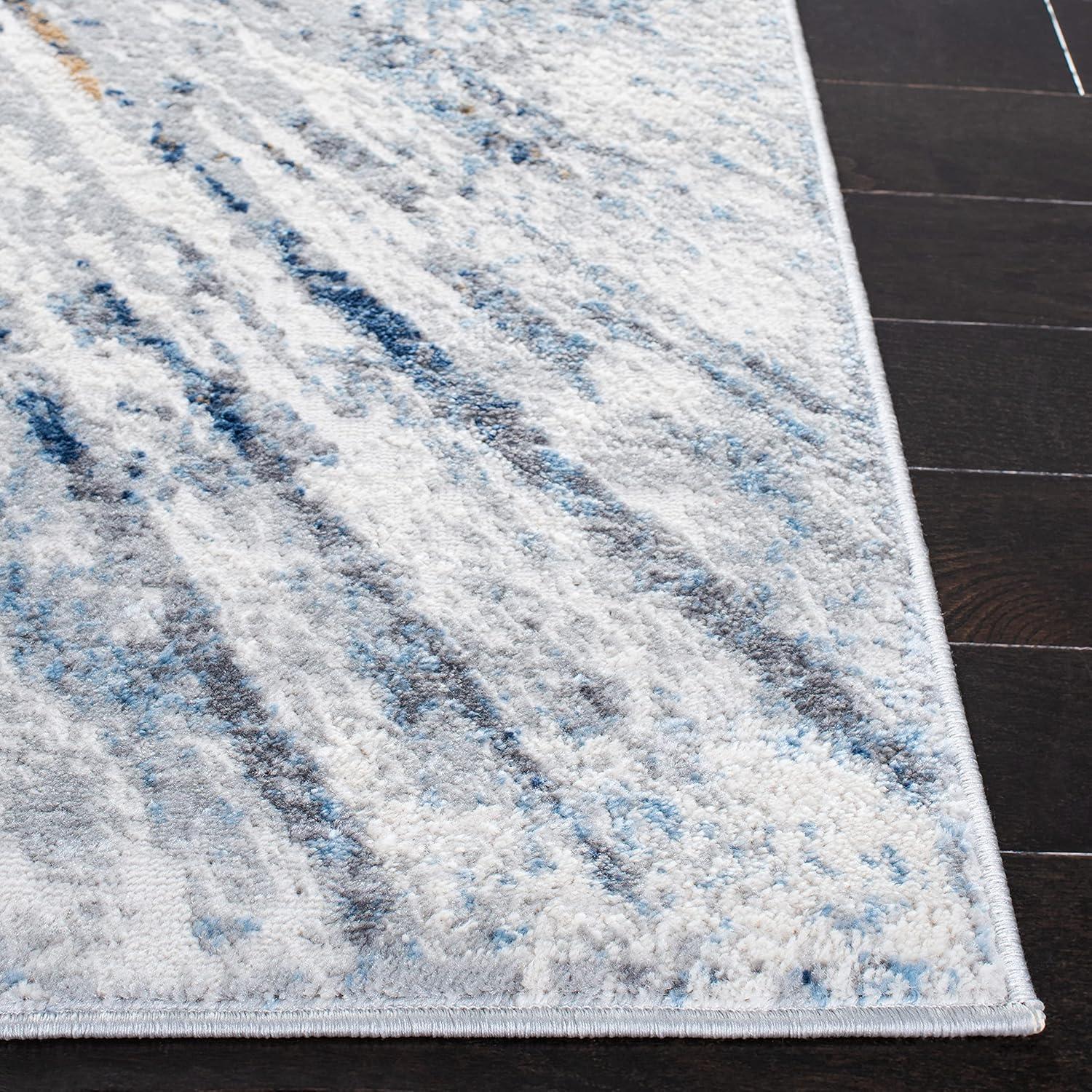 Amelia ALA449 Power Loomed Indoor Area Rug - Grey/Blue - 4'5"x6'5" - Safavieh