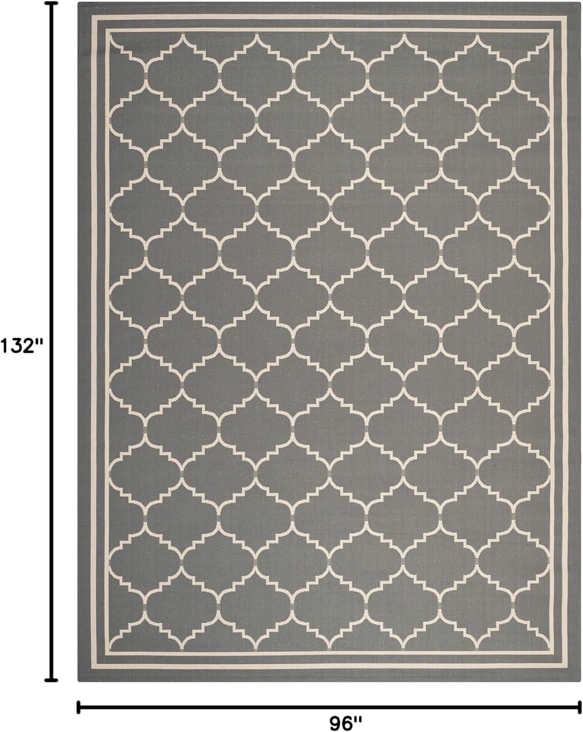 Courtyard CY6889 Power Loomed Indoor and Outdoor Area Rug - Grey/Beige - 8'x11' - Safavieh