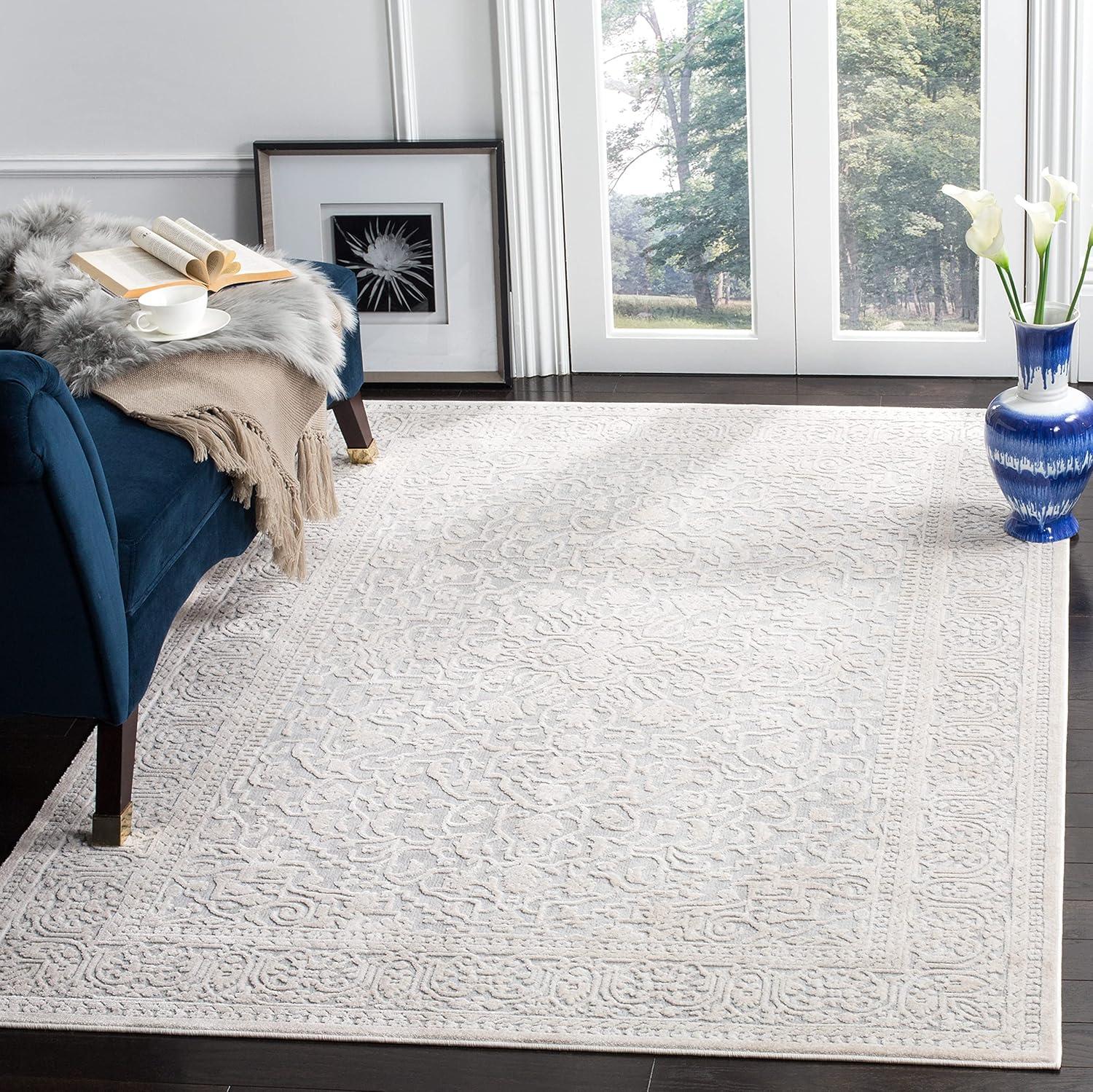 Reflection RFT670 Power Loomed Indoor Accent Rug - 4'x6' - Light Grey/Cream - Safavieh