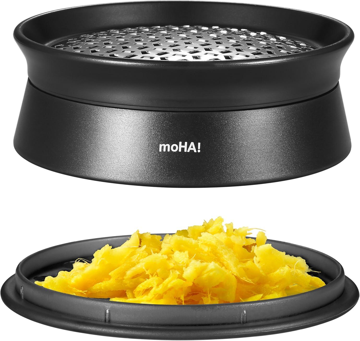 moHA! of Switzerland Stainless Steel Ginger Grater with Bottom Lid